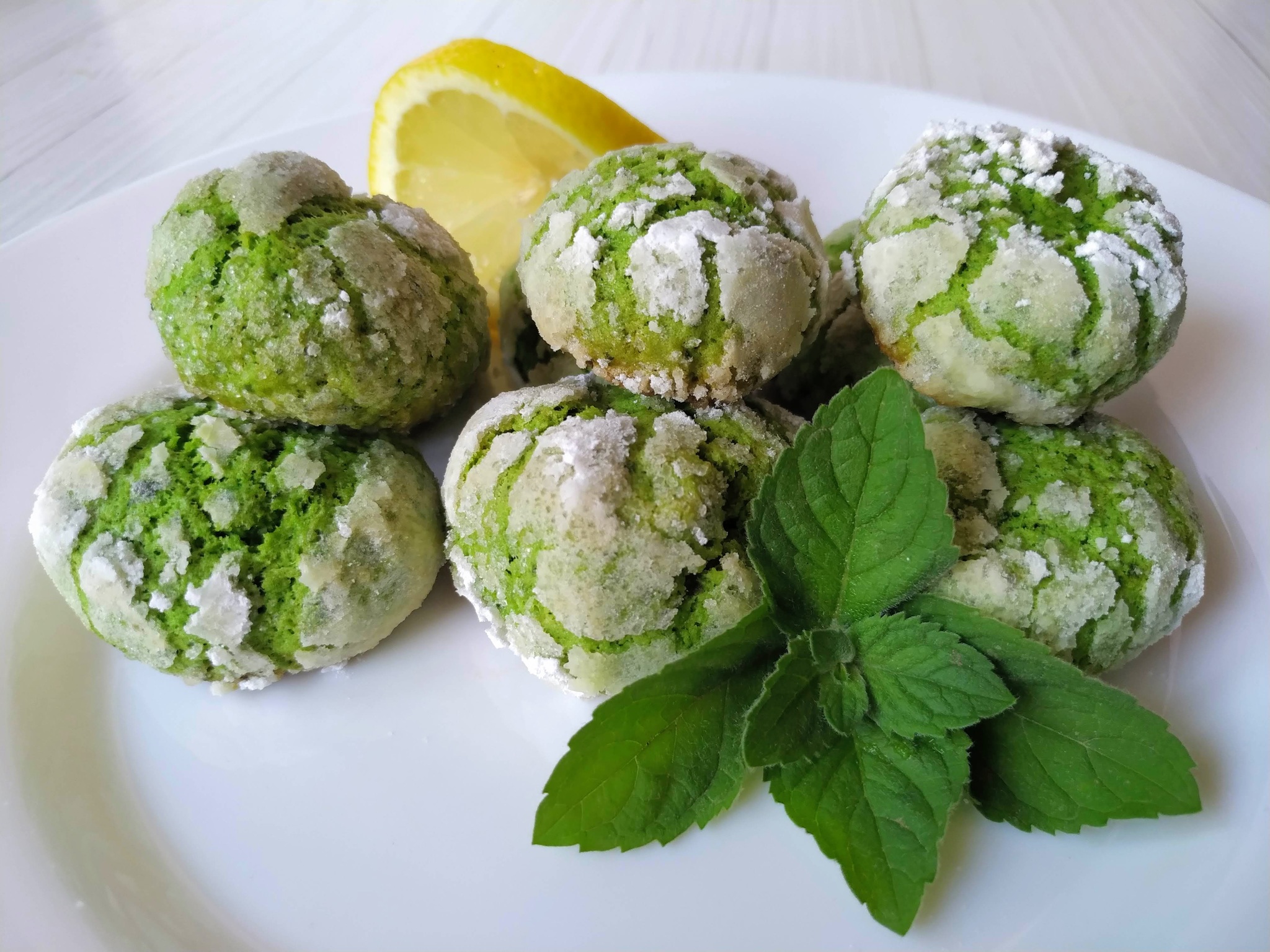 Fresh mint cracked biscuits - My, Recipe, Cookies, Food, Cooking, Video, Bakery products