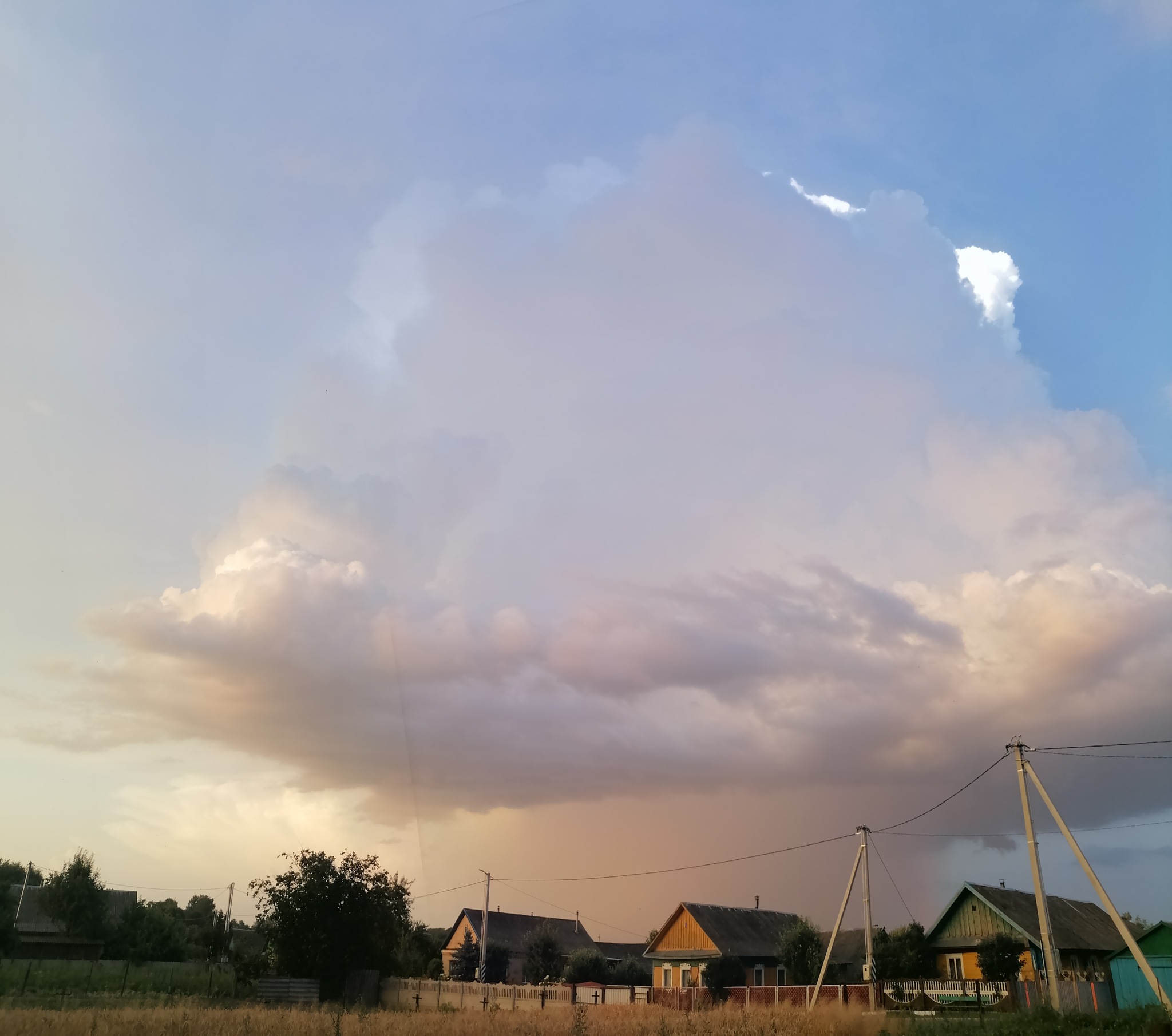 Before the storm - My, Thunderstorm, Sky, The clouds, Republic of Belarus, Minsk Oblast, Nature, Mobile photography