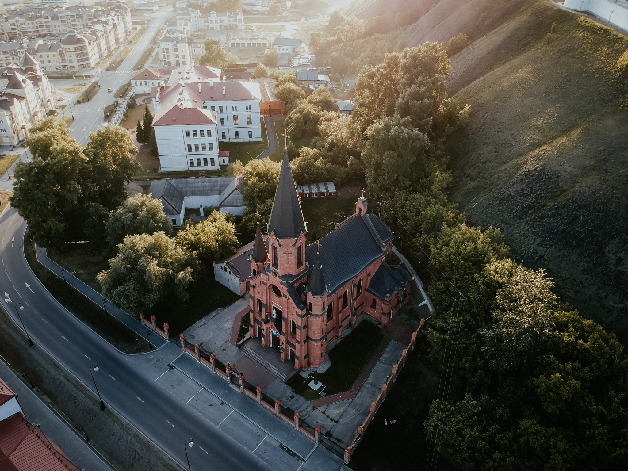 catholic temple - My, Tobolsk, Temple, DJI Spark, Sunset