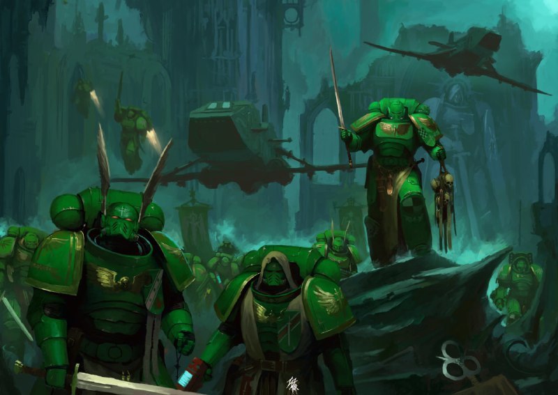 Caliban sons - Warhammer 40k, Wh Art, Арт, Космодесант, Темные ангелы