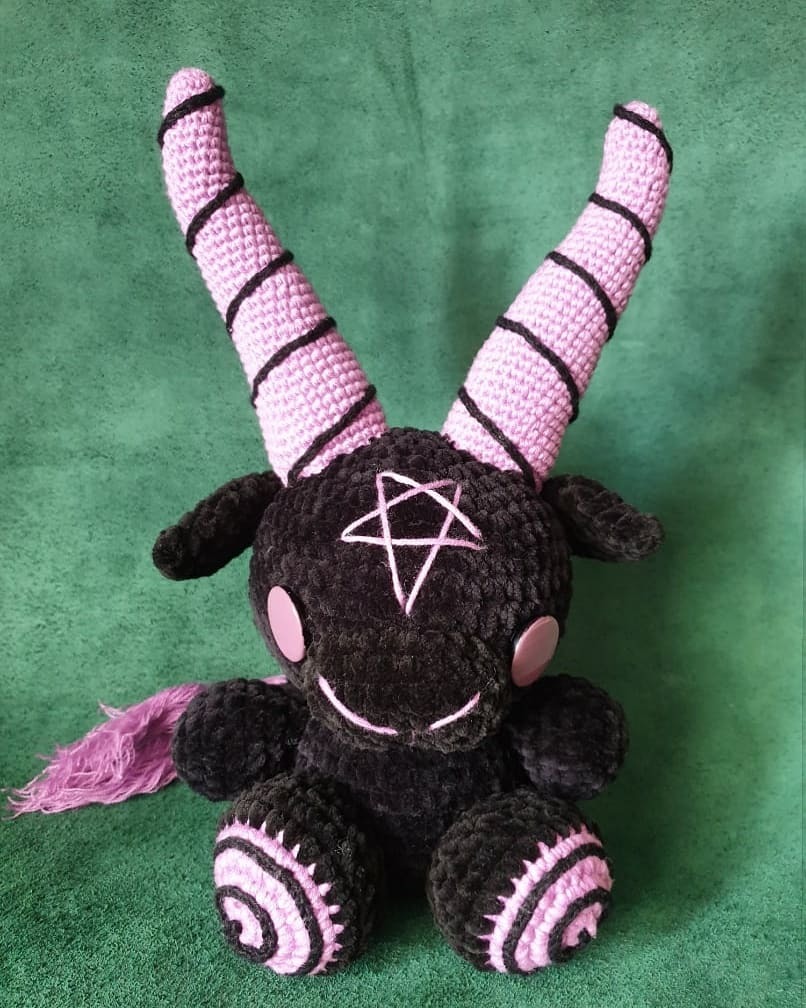 Plush Baphomet - My, Needlework without process, Crochet, Plush Toys, Baphomet, Handmade, Longpost