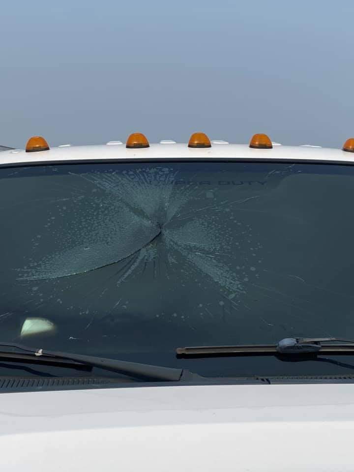 Consequences of a lightning strike in the cab of a truck - The photo, Auto, Truck, USA, Lightning, Damage, Consequences, Longpost