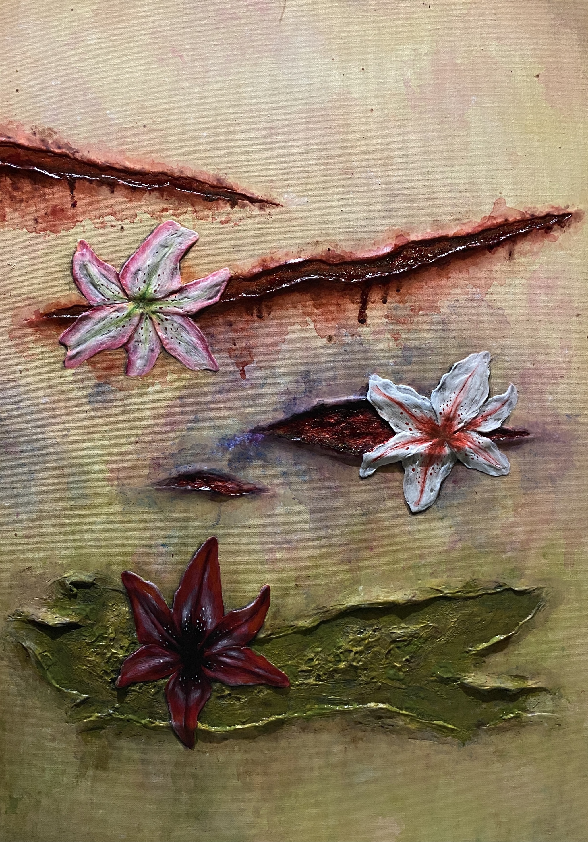 Thirst for flight. - My, Painting, Acrylic, Painting, Flowers