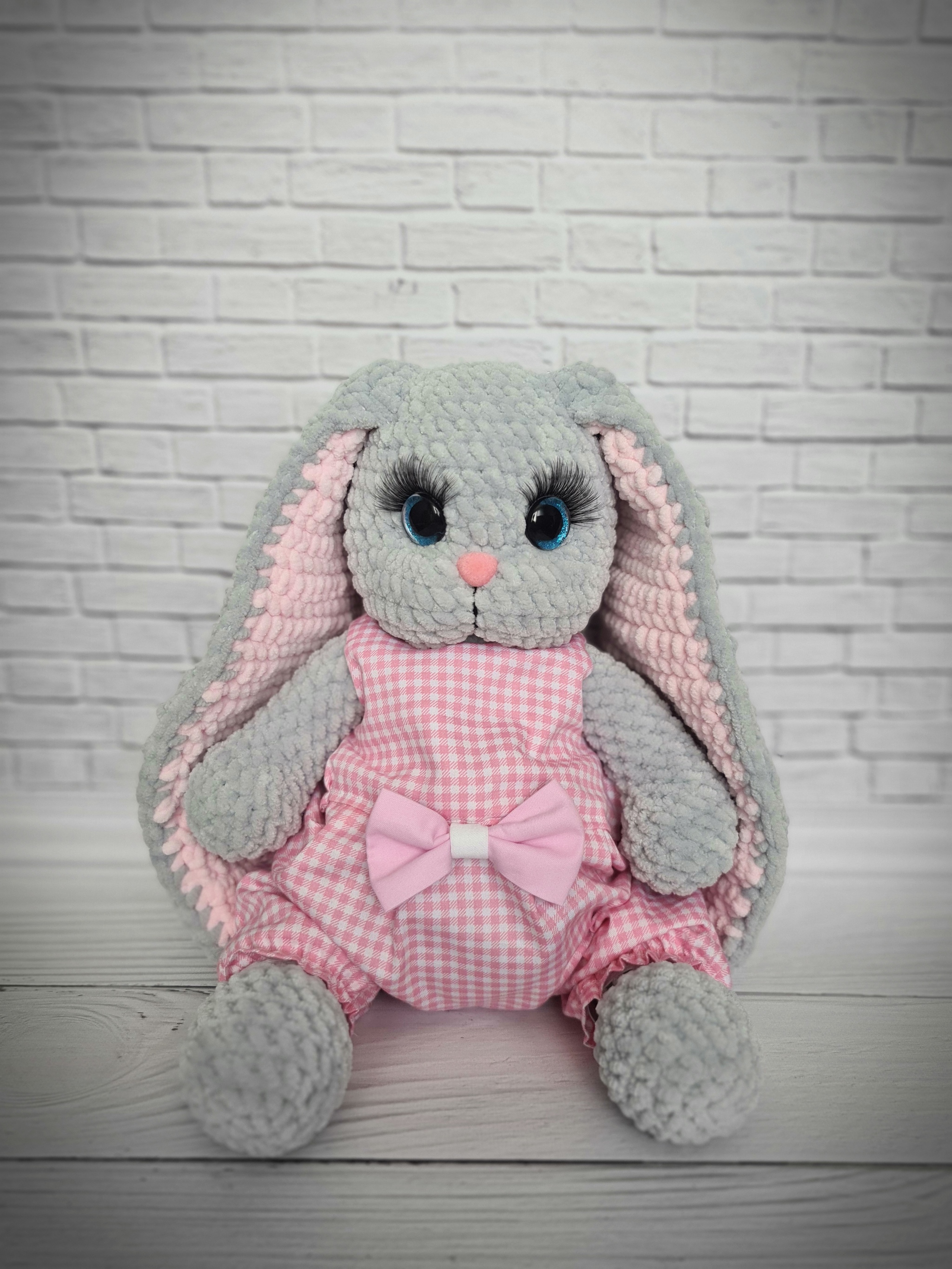 cute bunny - My, Crochet, Knitted toys, Longpost