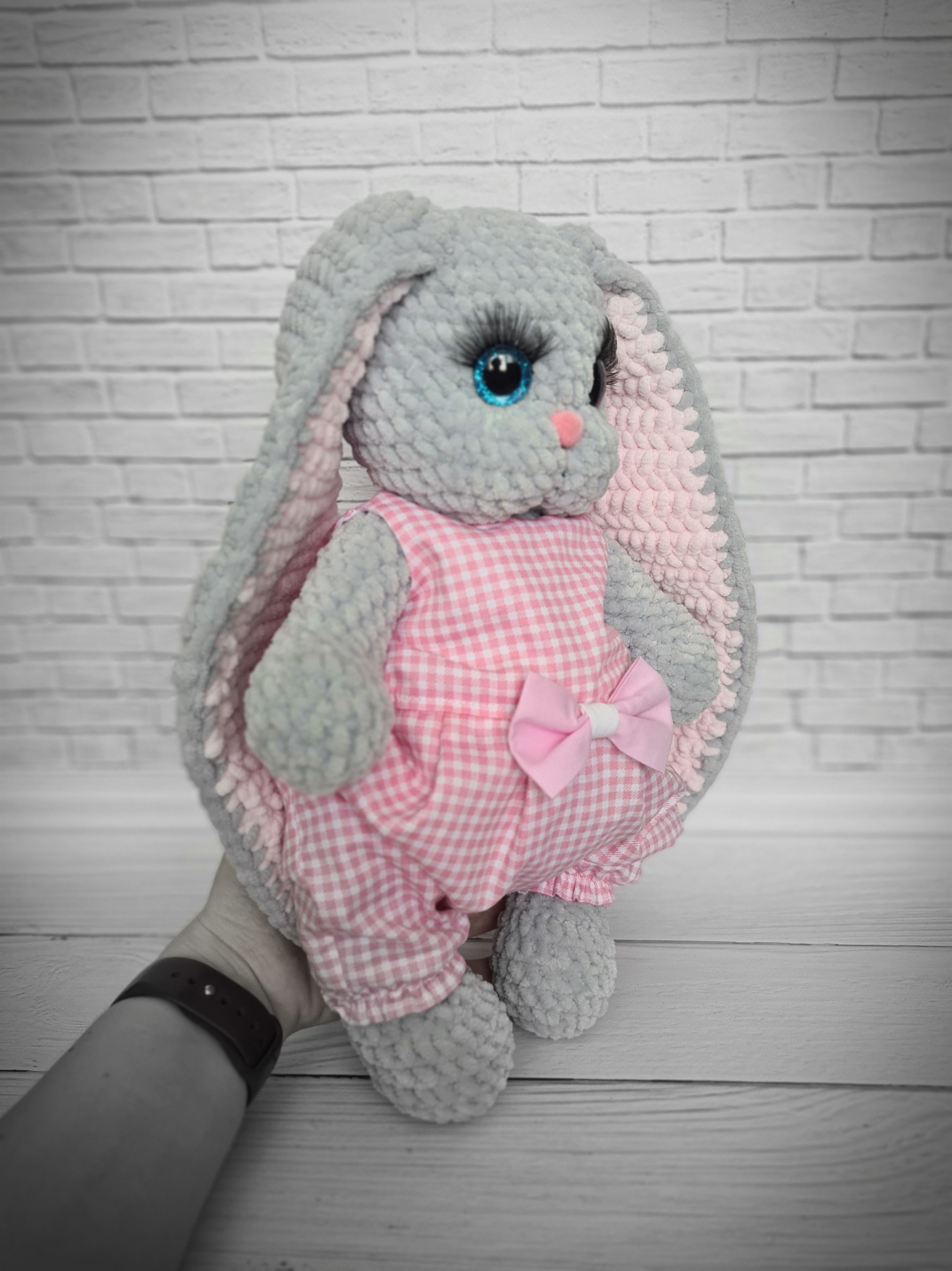 cute bunny - My, Crochet, Knitted toys, Longpost