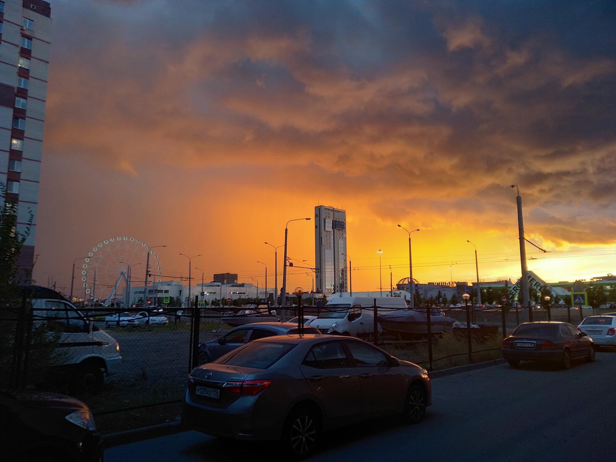 Republic of Tatarstan. - My, The photo, Mobile photography, Sunset, Thunderstorm