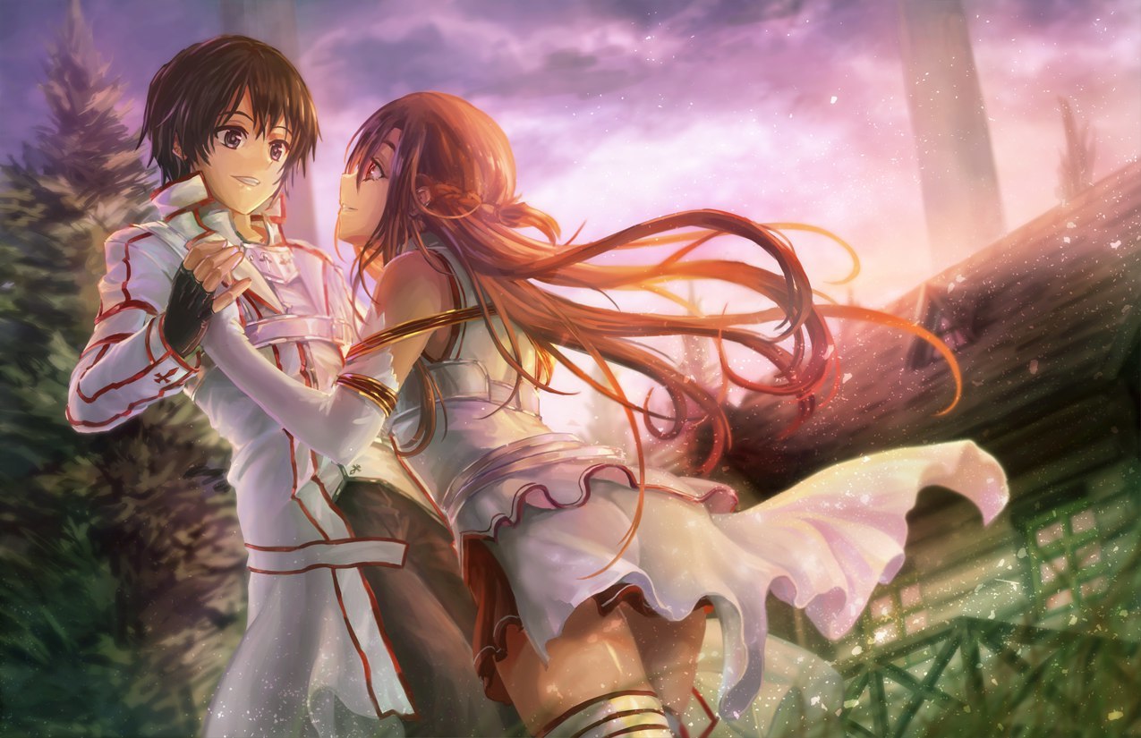 Kirito and Asuna - Anime art, Anime, Kirigaya Kazuto, Asuna yuuki, Sword Art Online