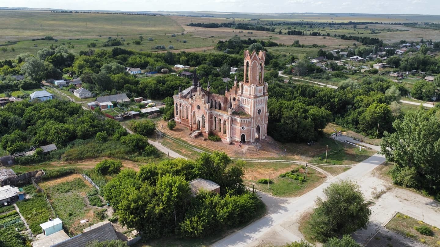 Catholic Church. The village of Kamenka - My, Dji, The photo, Church