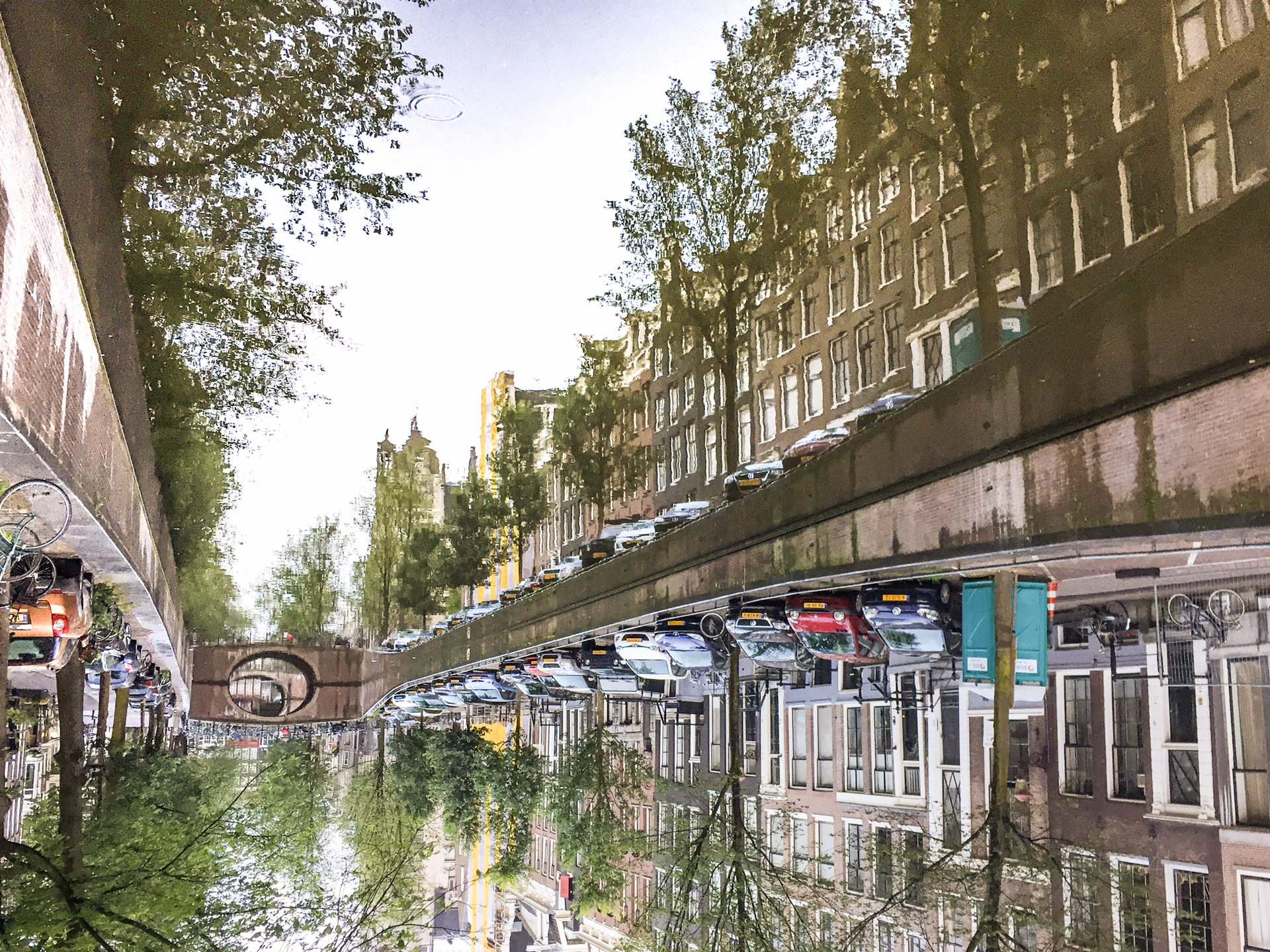 Reflections of Amsterdam - My, The photo, Street photography, Reflection, Town, Amsterdam, Channel, Optical illusions, Travels, , Europe, Netherlands (Holland), Photographer