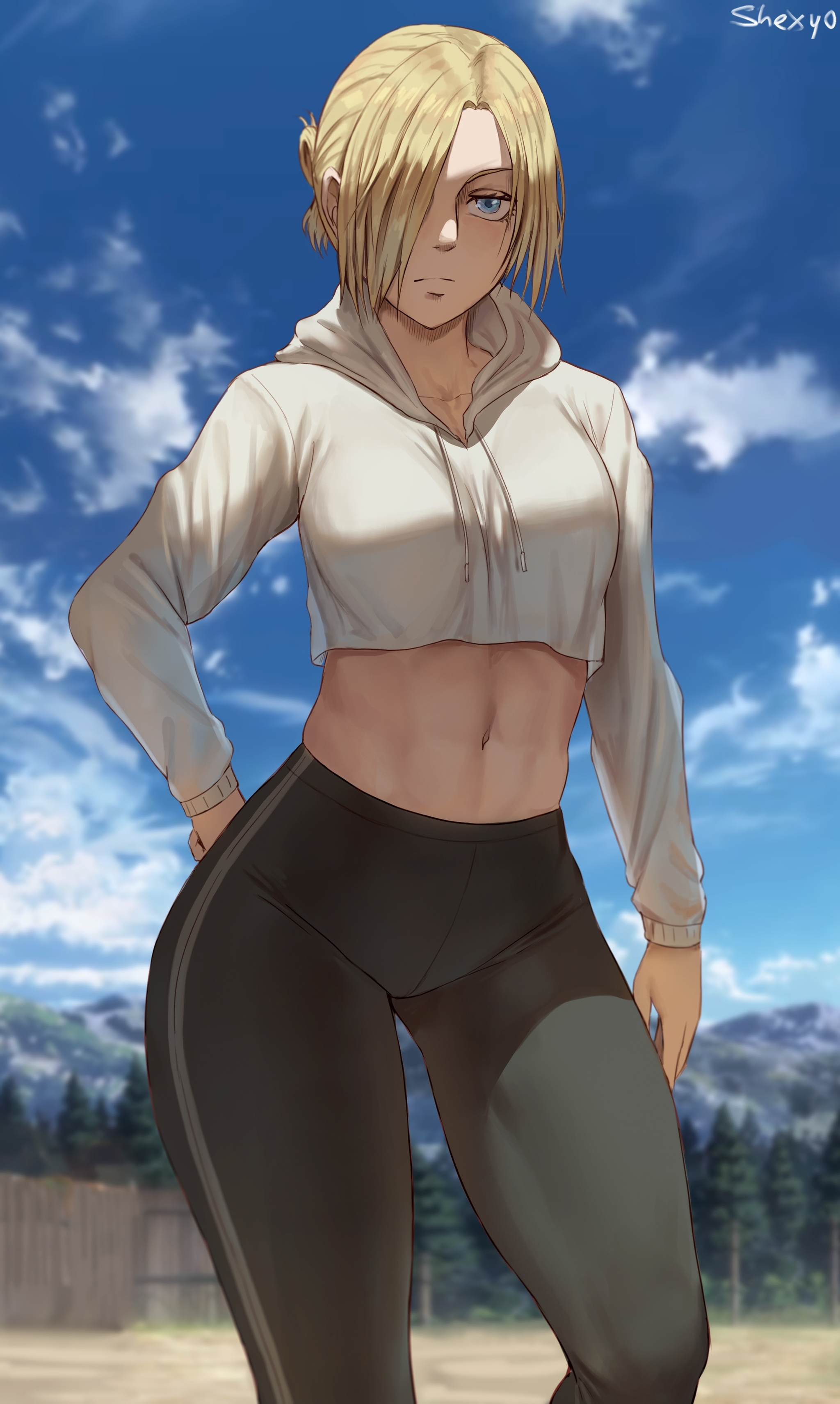 Annie - NSFW, Аниме, Anime Art, Annie Leonhart, Атака Титанов, Арт, Девушки, Сиськи, Рисованная эротика, , Shexyoart, Длиннопост