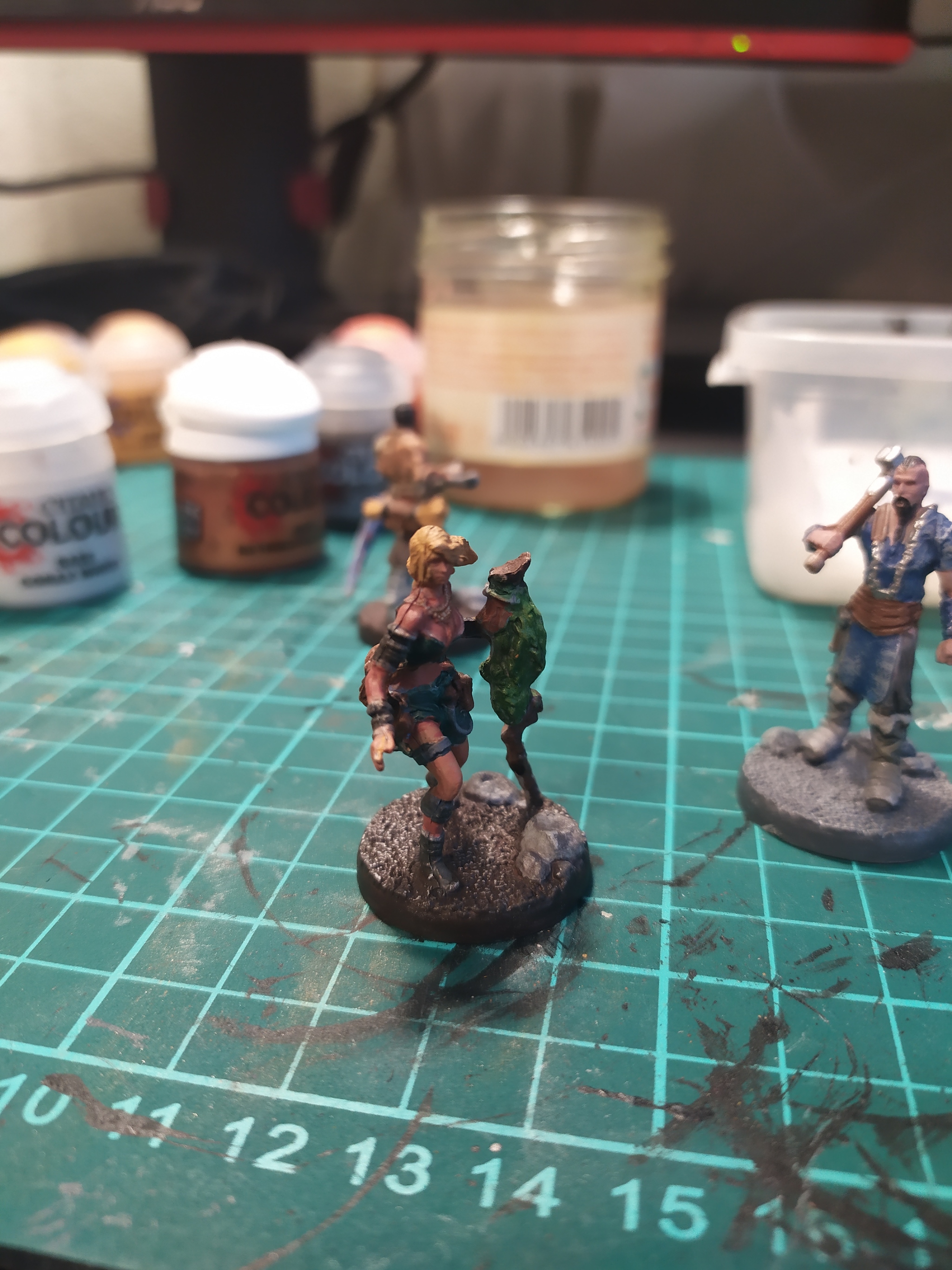 Three heroes of the seeker - My, Painting miniatures, Board games, Miniature, Longpost