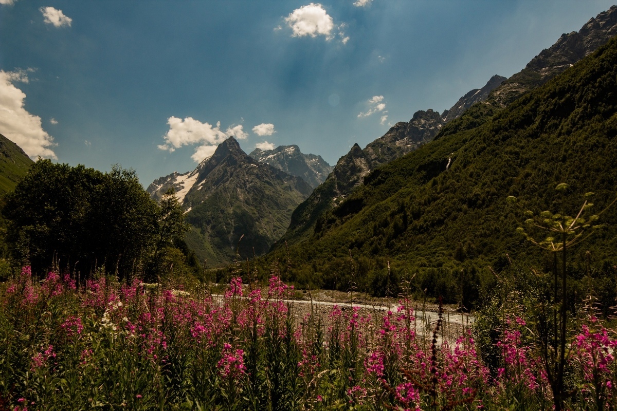 Photo from a two-day trip to Dombay. - My, The photo, The mountains, Caucasus, Dombay, Dombay-Ulgen, Waterfall, River, Hike, , Travels, Travel across Russia, Longpost