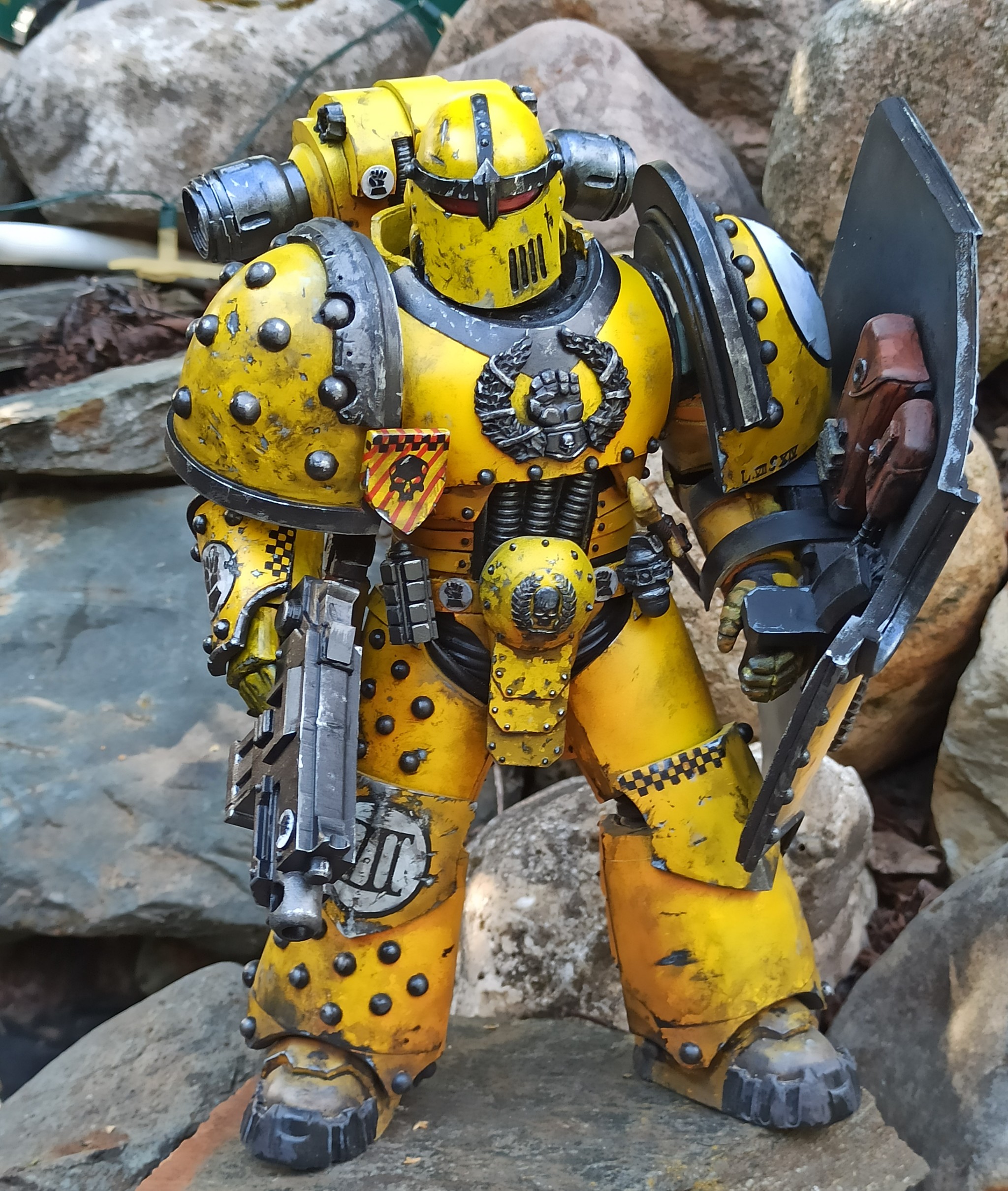 Heresy imperial fist 27 cm high - My, Warhammer 40k, Modeling, Miniature, Painting miniatures, Hobby, Collecting, Warhammer, With your own hands, Longpost