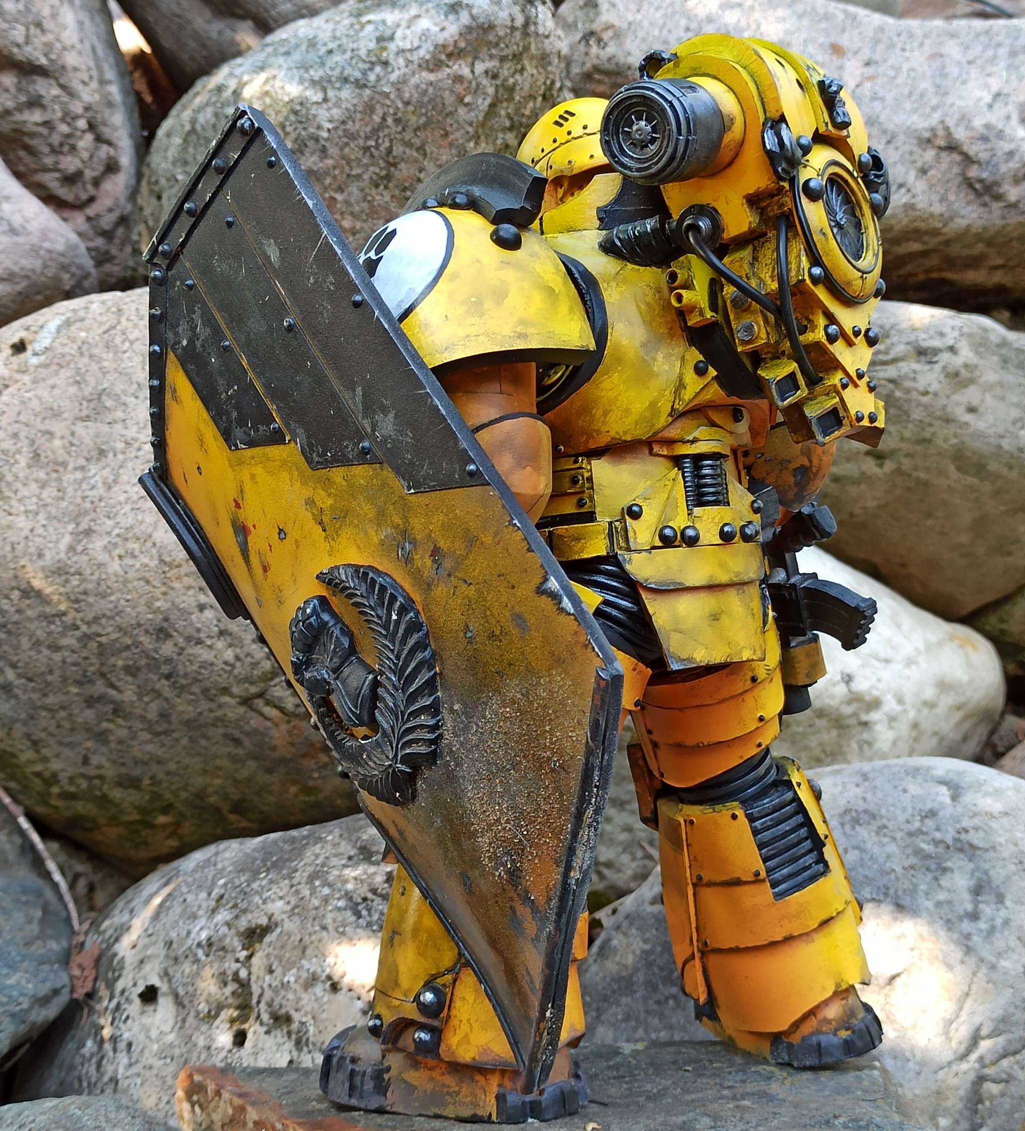 Heresy imperial fist 27 cm high - My, Warhammer 40k, Modeling, Miniature, Painting miniatures, Hobby, Collecting, Warhammer, With your own hands, Longpost