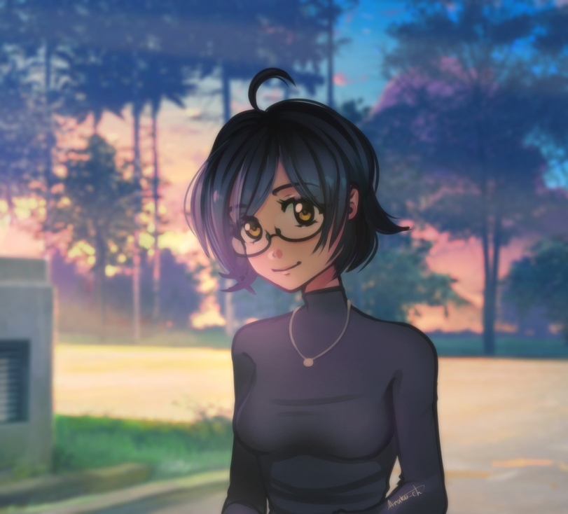 Zhenechka) - Endless summer, Visual novel, Zhenya, Art, Fan art