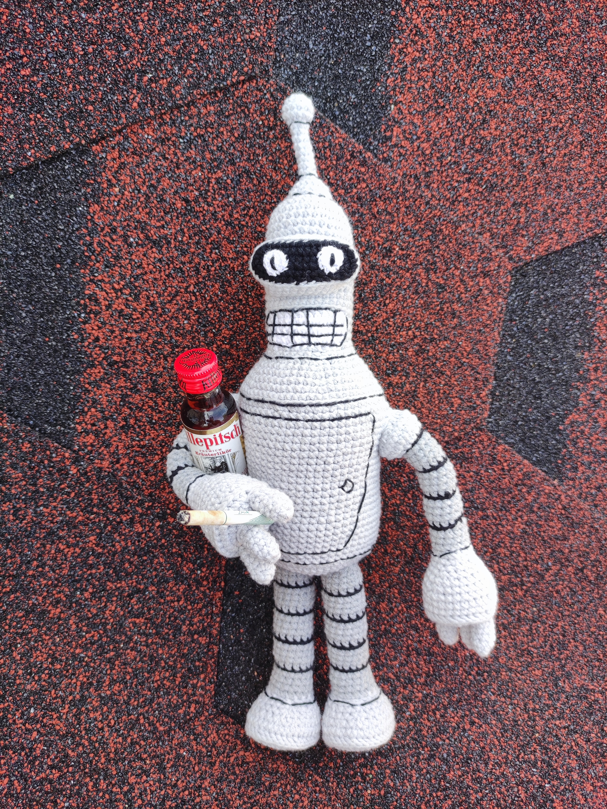 crochet bender - My, Amigurumi, Crochet, Futurama, Needlework without process, Knitting, Friday tag is mine, Longpost