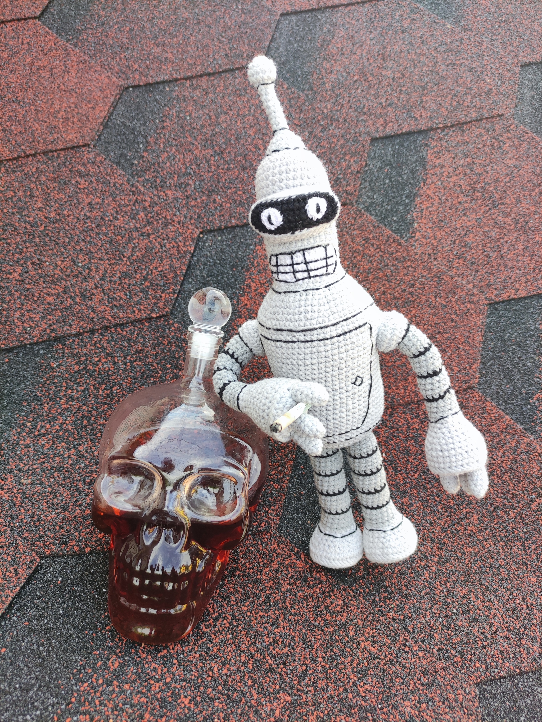 crochet bender - My, Amigurumi, Crochet, Futurama, Needlework without process, Knitting, Friday tag is mine, Longpost