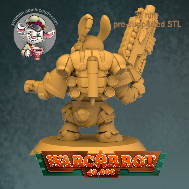 WarCarrot 40000 - шуточный отряд космозайцев для Вархамера - Моё, Wh Art, Wh miniatures, Warhammer 40k, Warhammer, Миниатюра, Покраска, Покраска миниатюр, 3D печать, , 3D принтер, 3D, 3D моделирование, Настольный варгейм, Длиннопост