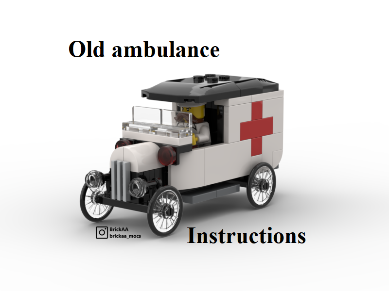 LEGO Vintage ambulance (instruction) - My, Lego, Moc, Lego city, Constructor, Longpost