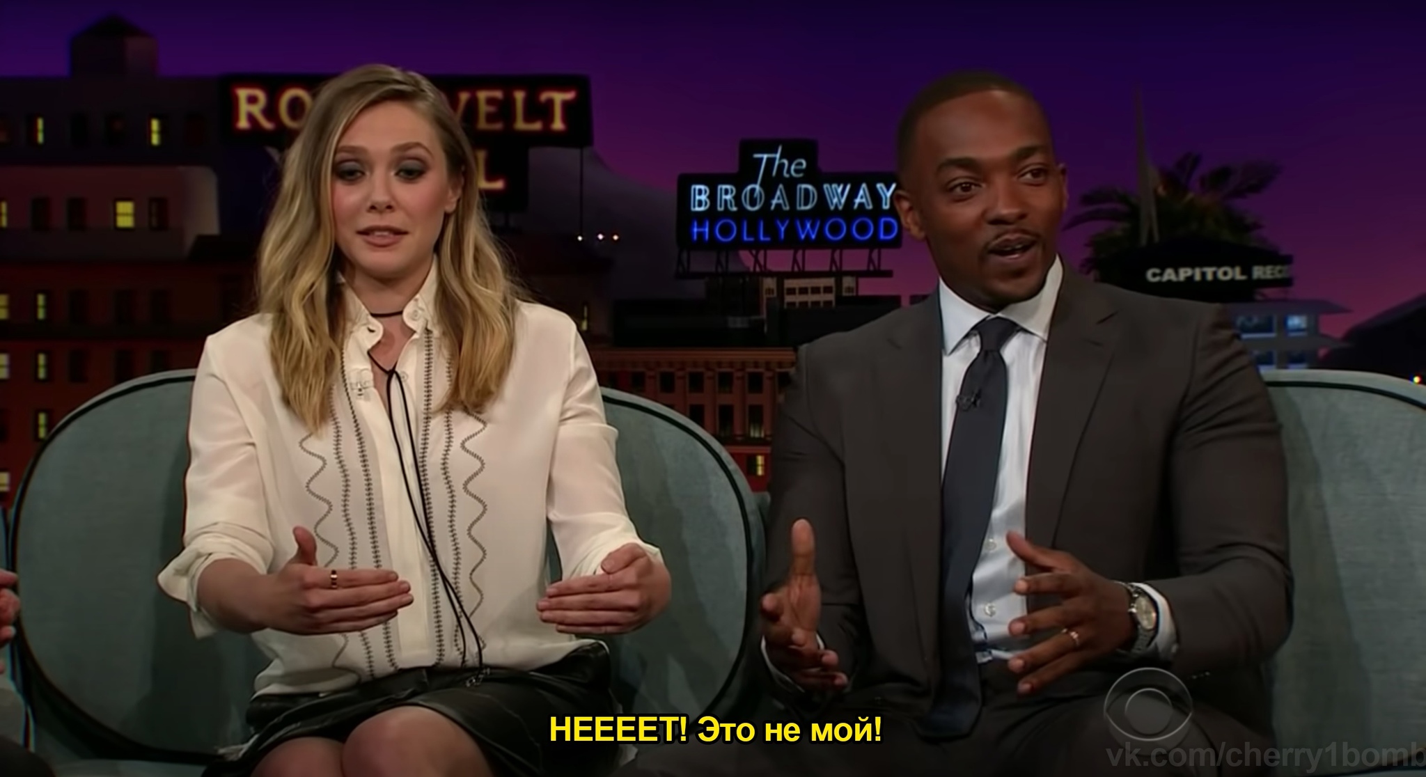 Good gift - Anthony Mackie, Elizabeth Olsen, Actors and actresses, Celebrities, Storyboard, Presents, Puzzle, Interview, , Humor, From the network, Longpost, James Corden, Dikpik