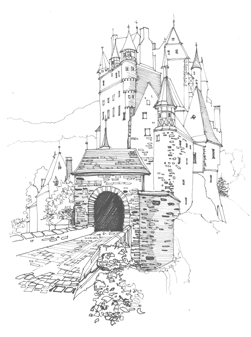 Castle, Germany - My, Lock, Germany, Drawing