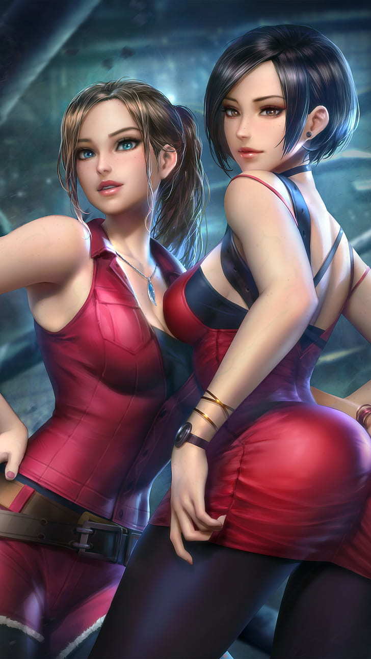 Resident Evil - Anime, Art, Art, Anime VS Real, Erotic, Hand-drawn erotica, Girls, Resident evil, Claire redfield, Ada wong, Anime art, Neoartcore