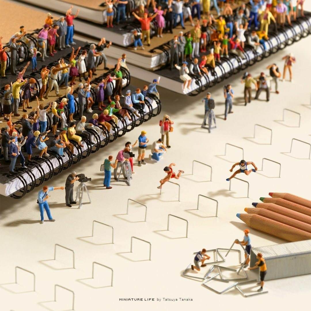 The creator of miniatures from simple things also could not pass by the Olympics - and showed his versions of miniature sports... - Japan, Miniature, Olympiad, Longpost, Tatsuya Tanaka