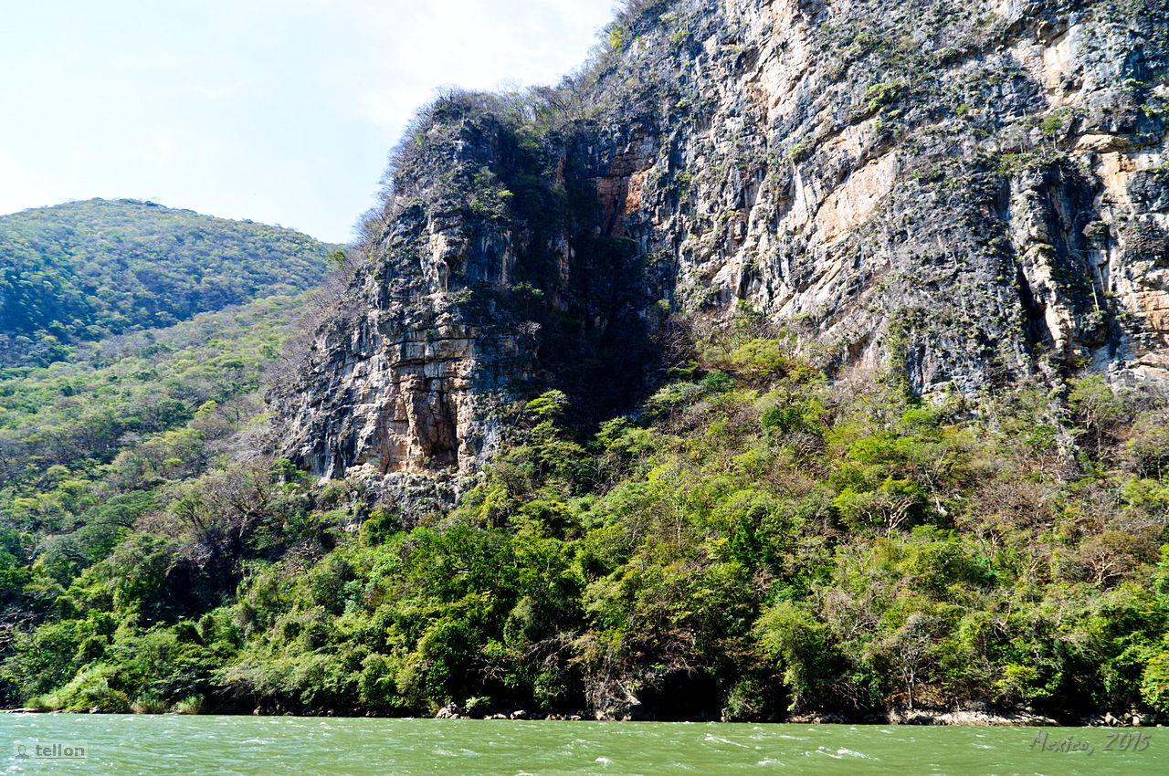 Sumidero - My, Mexico, Canyon, River, The rocks, Waterfall, Travels, Tourism, Pelican, , beauty, Longpost