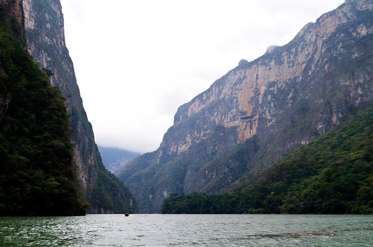 Sumidero - My, Mexico, Canyon, River, The rocks, Waterfall, Travels, Tourism, Pelican, , beauty, Longpost