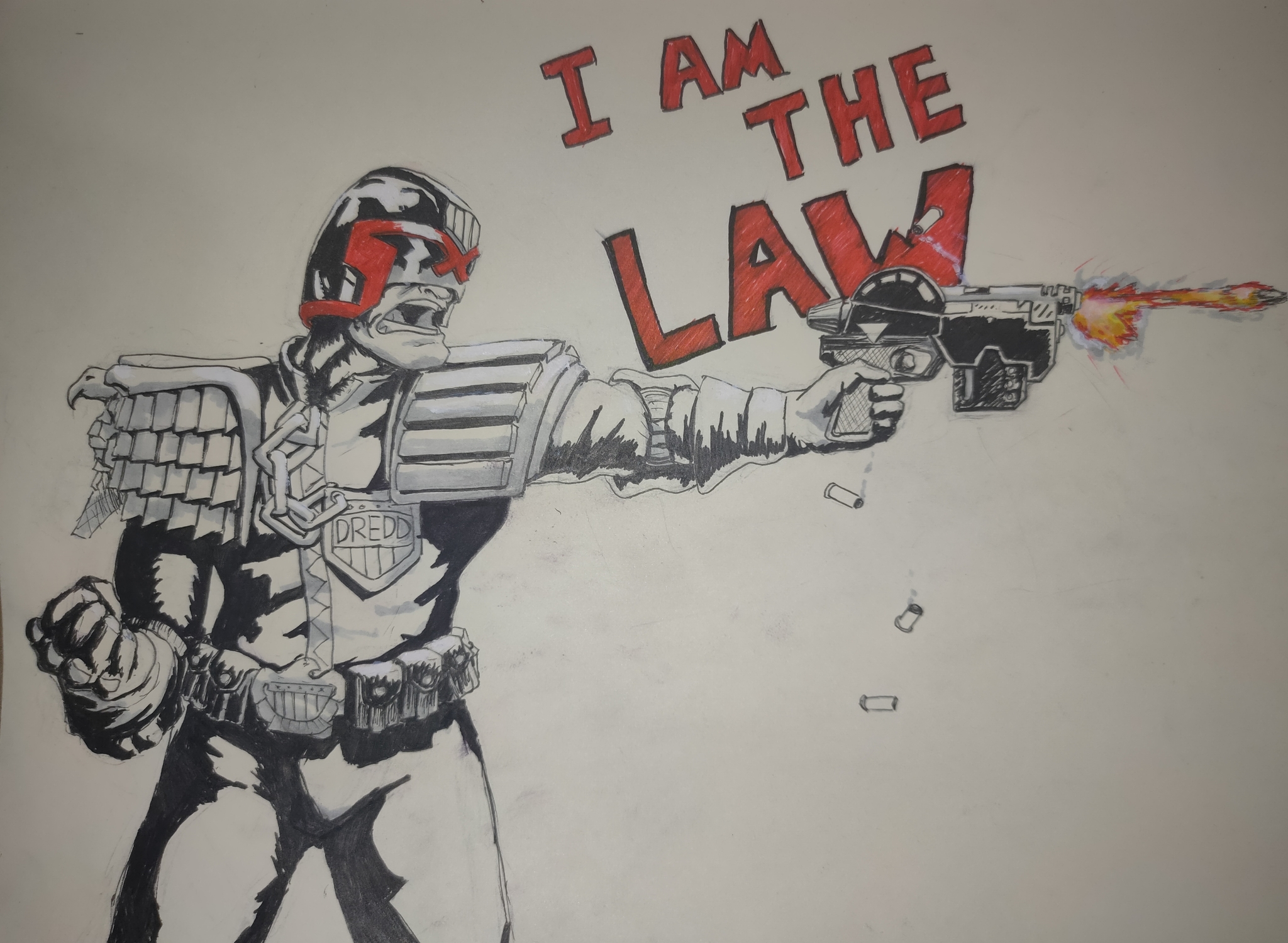 Drokk it! - My, Judge Dredd, Art, Sketch, Drawing