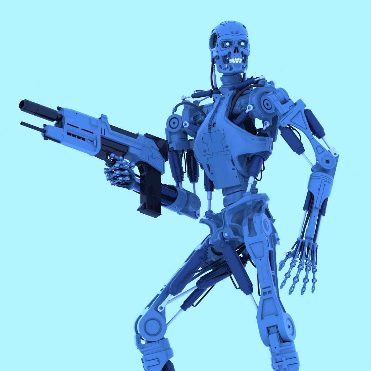 Terminator t-800 3D model V.6 - My, Terminator 2: Judgment Day, T-800, 3D modeling, Longpost