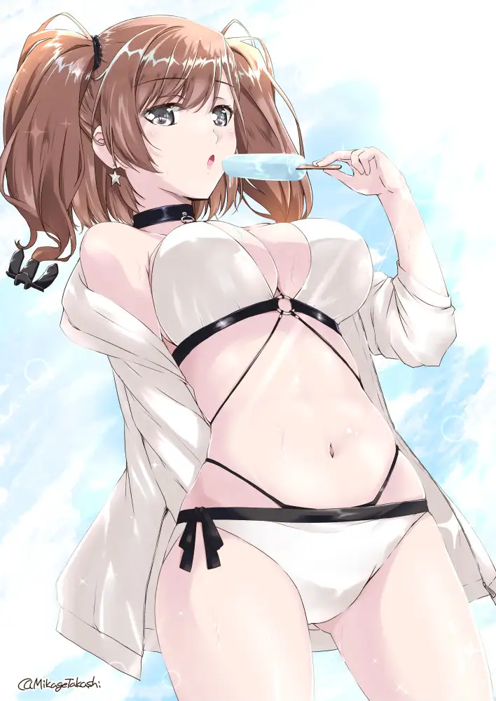 Atlanta - Kantai collection, Anime art, Anime, Atlanta, Swimsuit, Bikini, Sugoi dekai, Boobs