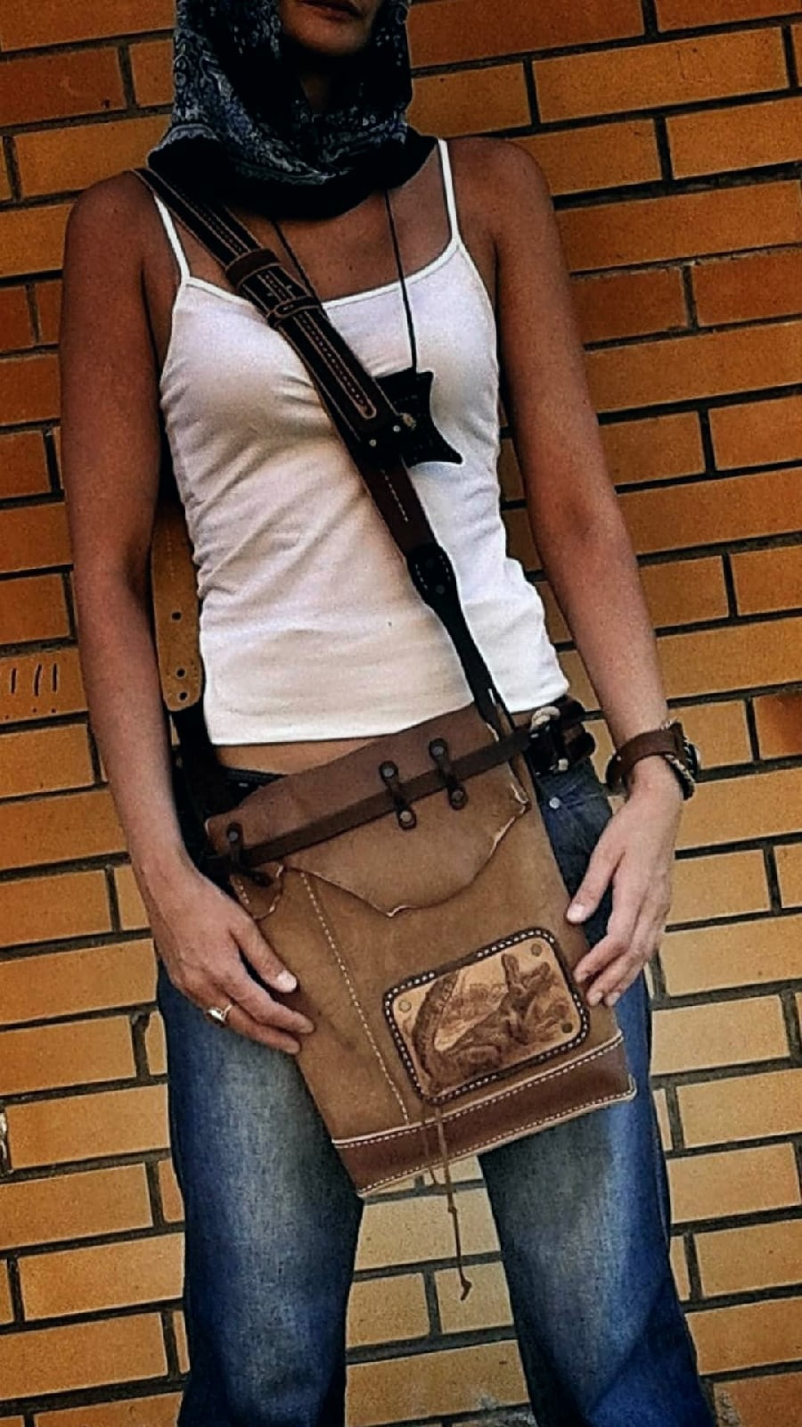 Unisex leather bag / Crocodile - My, Longpost, Handmade, Needlework without process, Accessories, Сумка, Оригинально, Leather products, Natural leather, Embossing on leather, , Exclusive, Presents, Style, beauty, Crocodiles