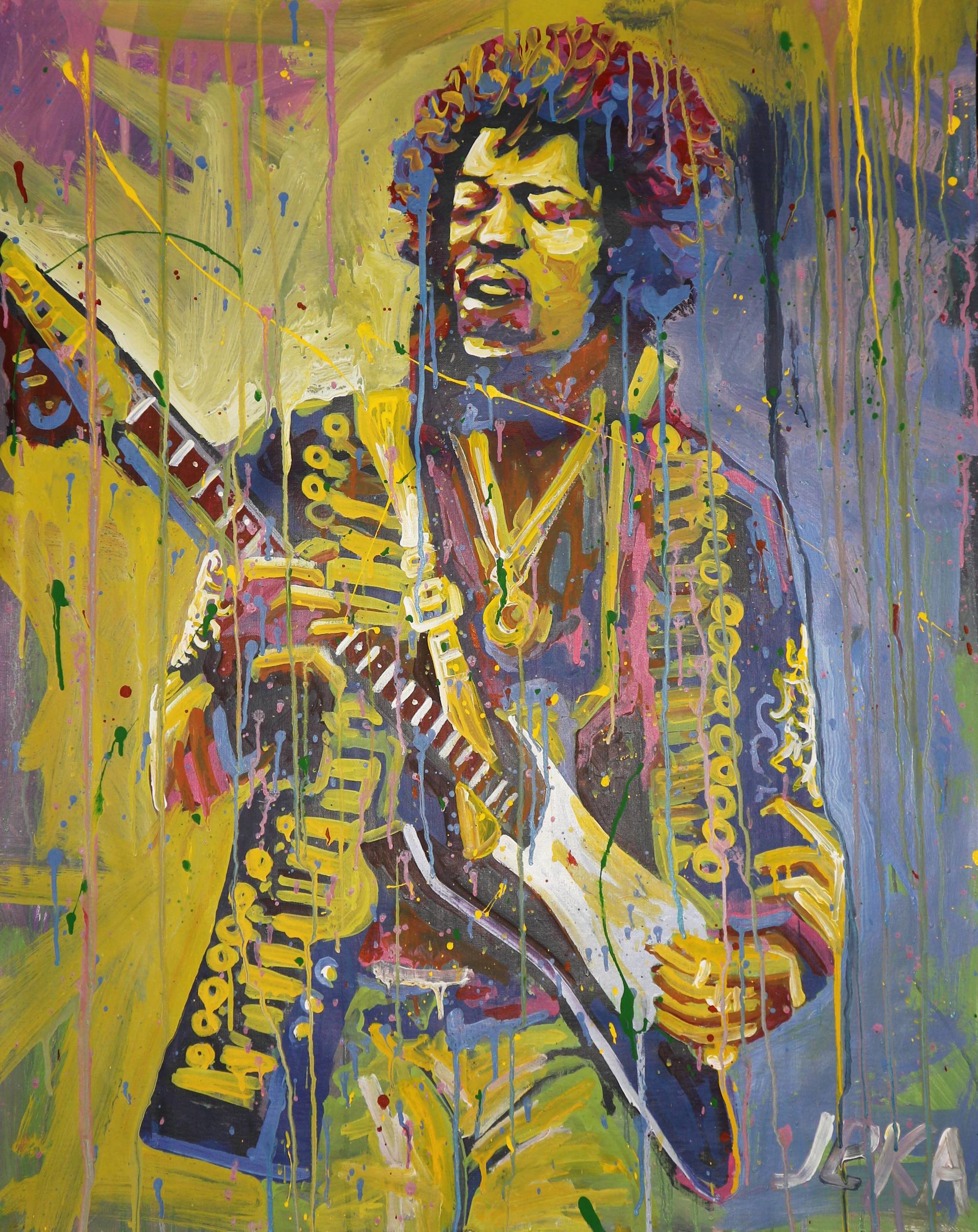 Jimi Hendrix, acrylic, canvas 100x80 - My, Painting, Art, Drawing, Painting, Portrait, Creation, Art