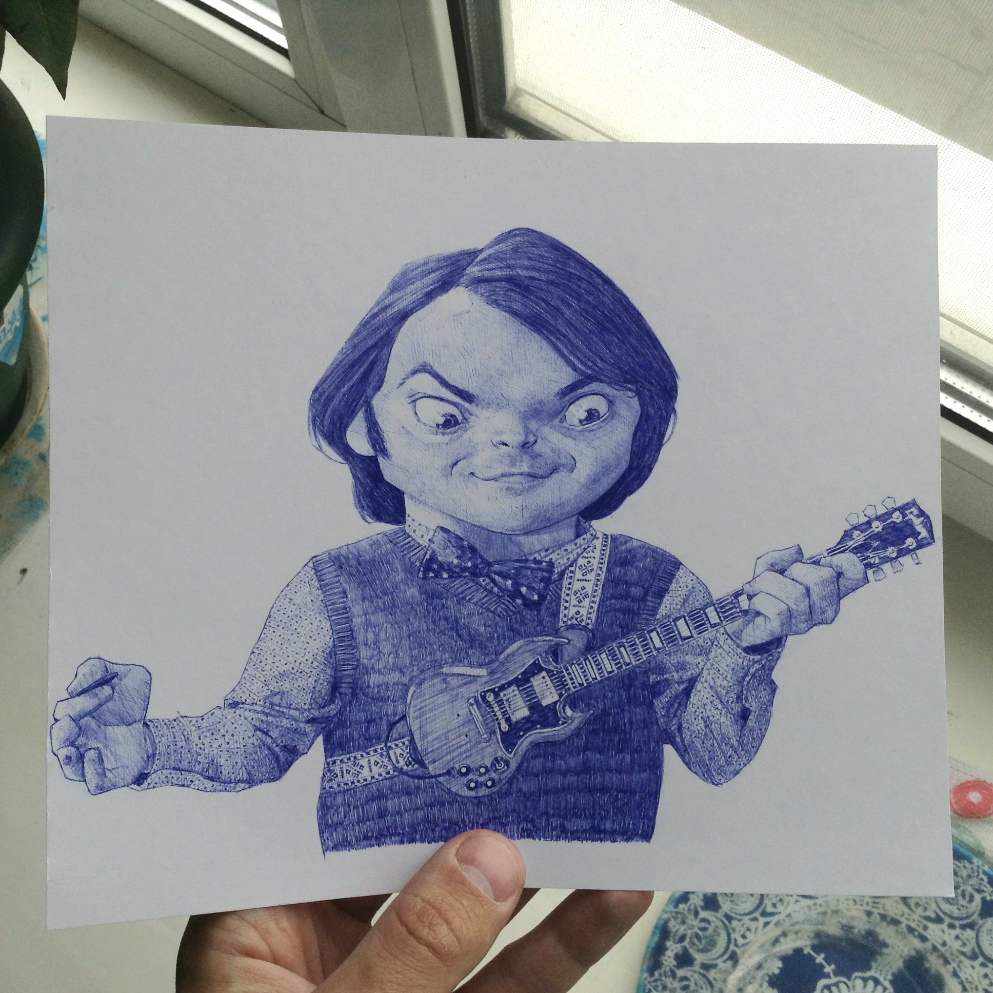 Jack Black - My, Pen drawing, Caricature, Portrait, Jack Black