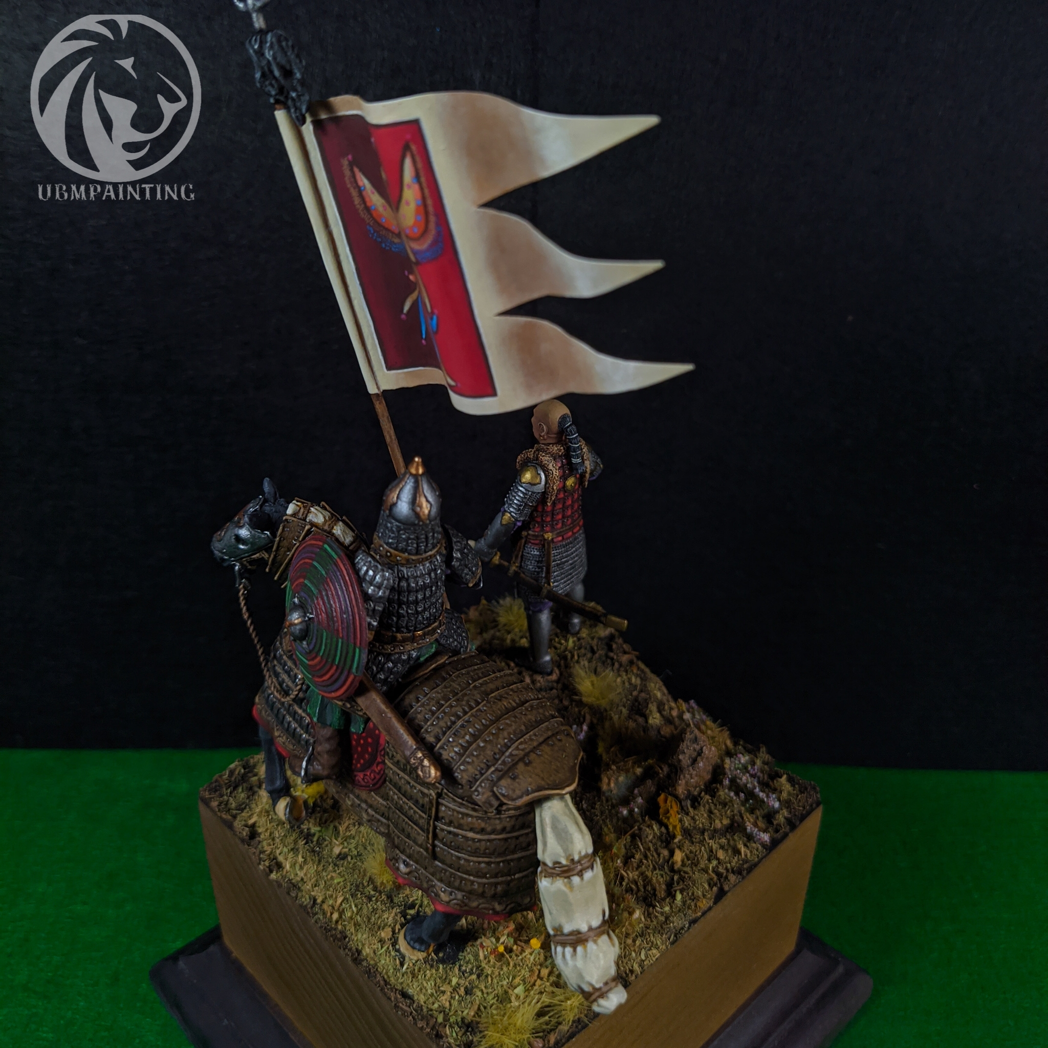 Mamai and his heavy rider 54mm - My, Modeling, Stand modeling, Painting miniatures, Miniature, Mongols, Rus, Golden Horde, Diorama, , Artist, Longpost