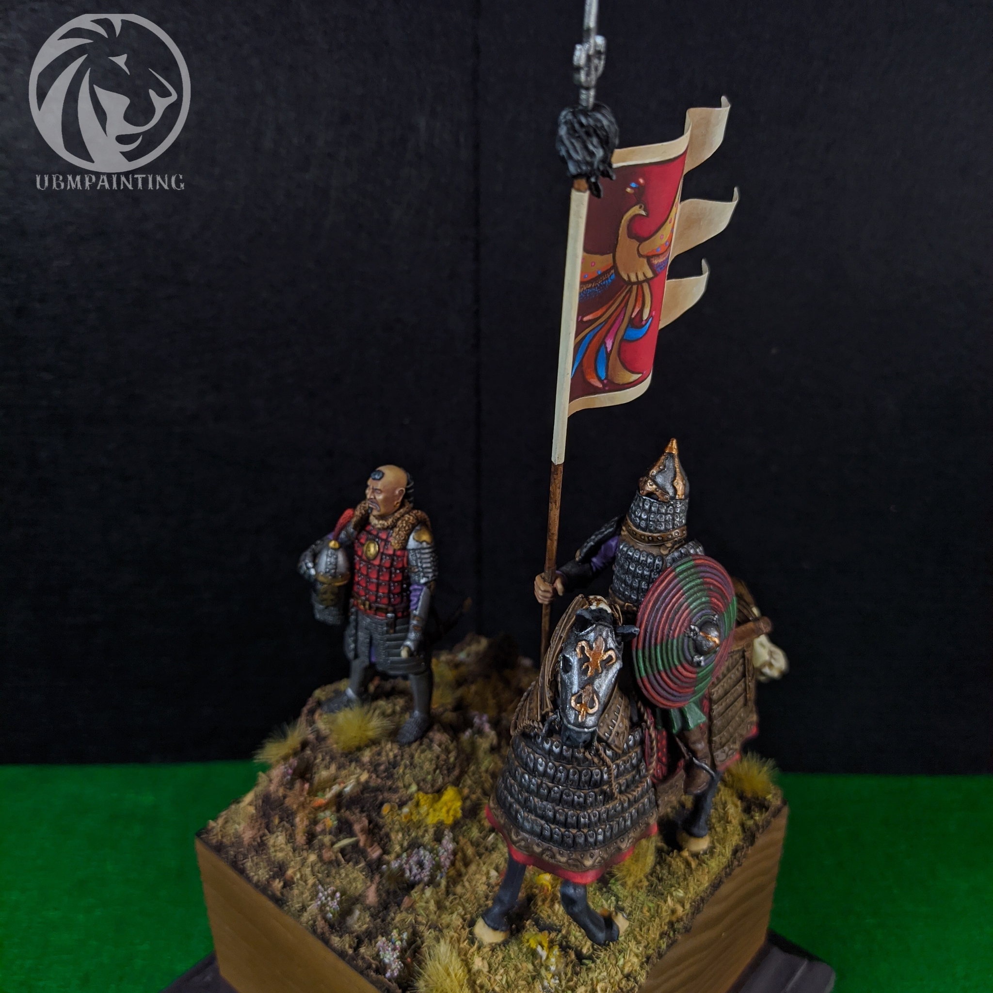 Mamai and his heavy rider 54mm - My, Modeling, Stand modeling, Painting miniatures, Miniature, Mongols, Rus, Golden Horde, Diorama, , Artist, Longpost