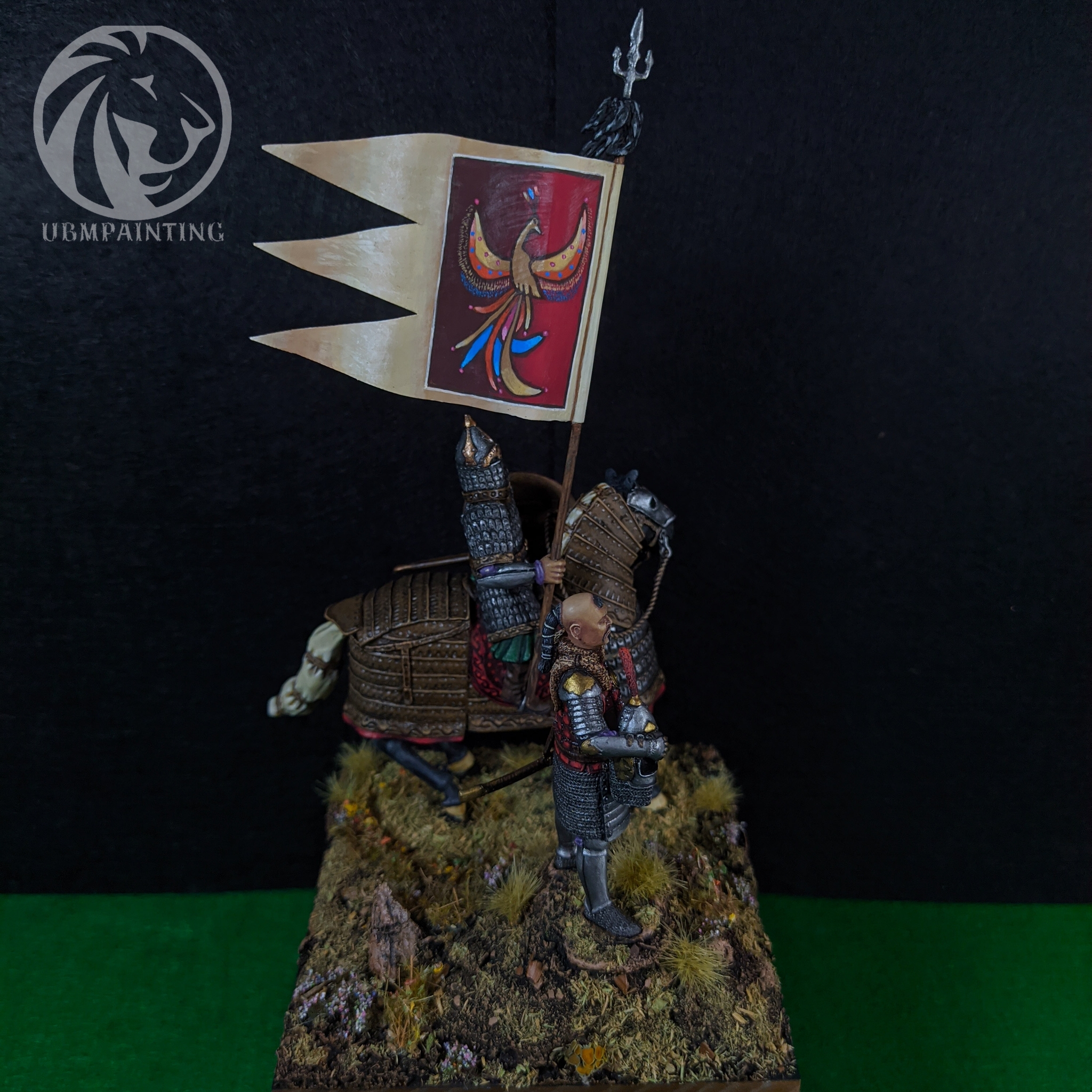 Mamai and his heavy rider 54mm - My, Modeling, Stand modeling, Painting miniatures, Miniature, Mongols, Rus, Golden Horde, Diorama, , Artist, Longpost