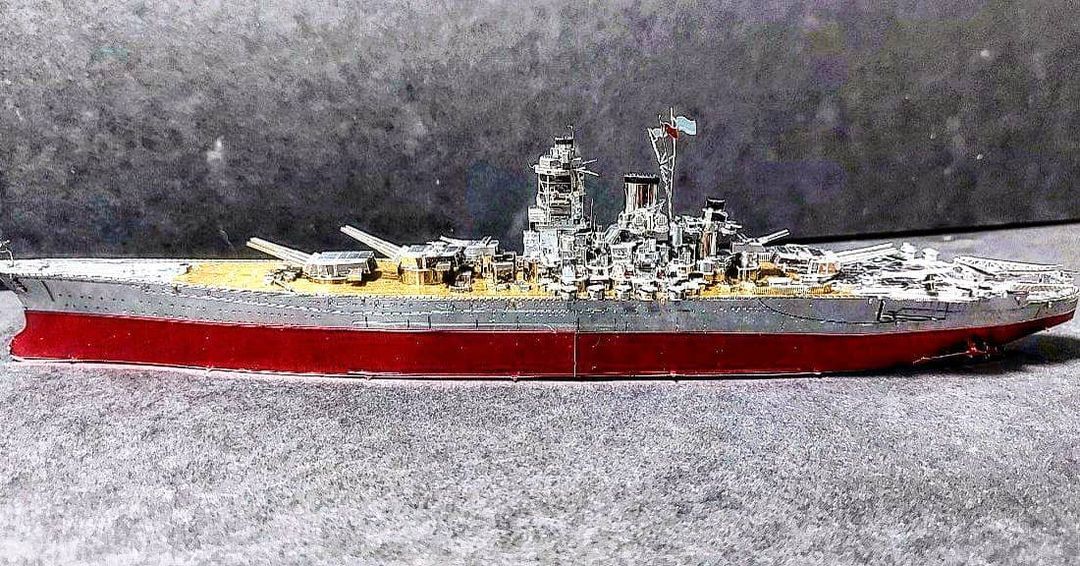 New metal model. Yamato part 2 scale 1:900 - My, Metal, Metal, Hobby, Relaxation, Rukozhop, Ship, Battleship Yamato, Yamato, , Crooked hands, Longpost