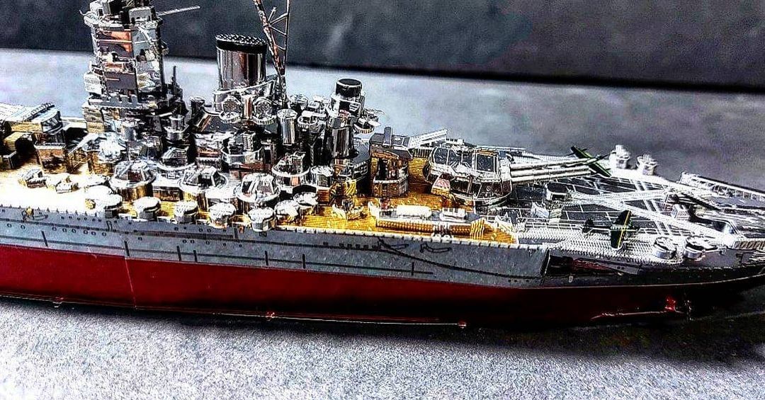 New metal model. Yamato part 2 scale 1:900 - My, Metal, Metal, Hobby, Relaxation, Rukozhop, Ship, Battleship Yamato, Yamato, , Crooked hands, Longpost