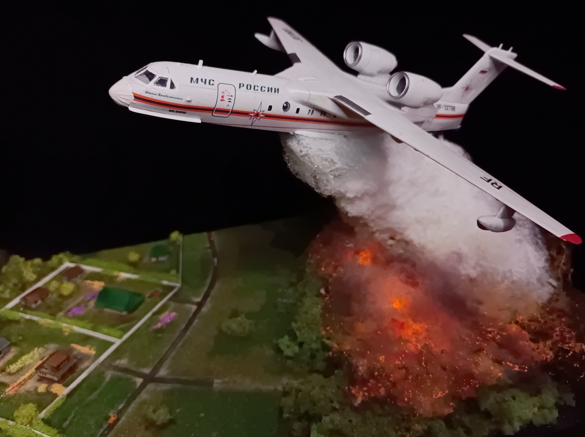 Master of his craft! - My, Diorama, Modeling, Stand modeling, Aviation, , Be-200, Fire, Ministry of Emergency Situations, , Presents, Interior, Games, Navy, Epoxy resin, Longpost