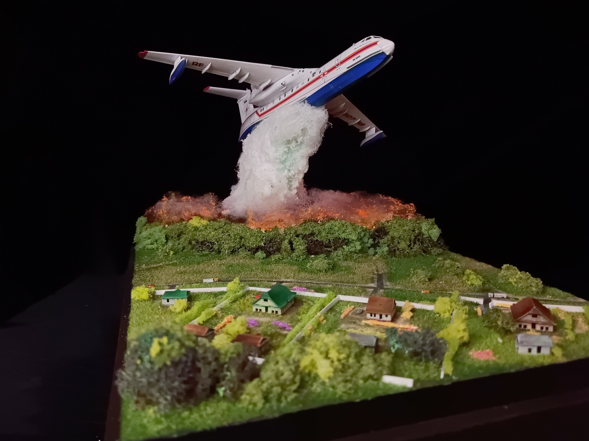 Master of his craft! - My, Diorama, Modeling, Stand modeling, Aviation, , Be-200, Fire, Ministry of Emergency Situations, , Presents, Interior, Games, Navy, Epoxy resin, Longpost