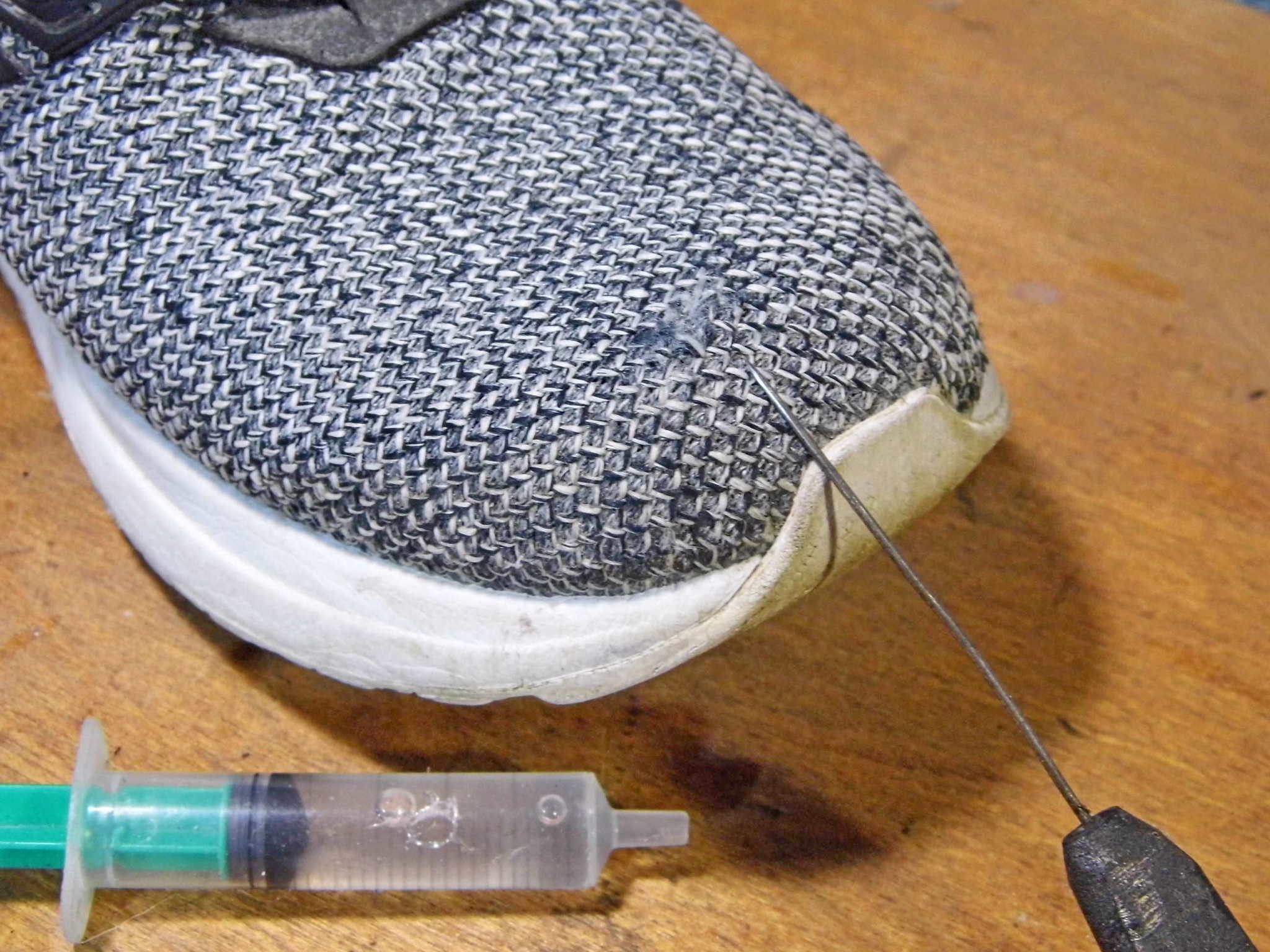 Adidas sneakers - fixing a hole in the mesh - My, Shoe repair, Shoes, Longpost