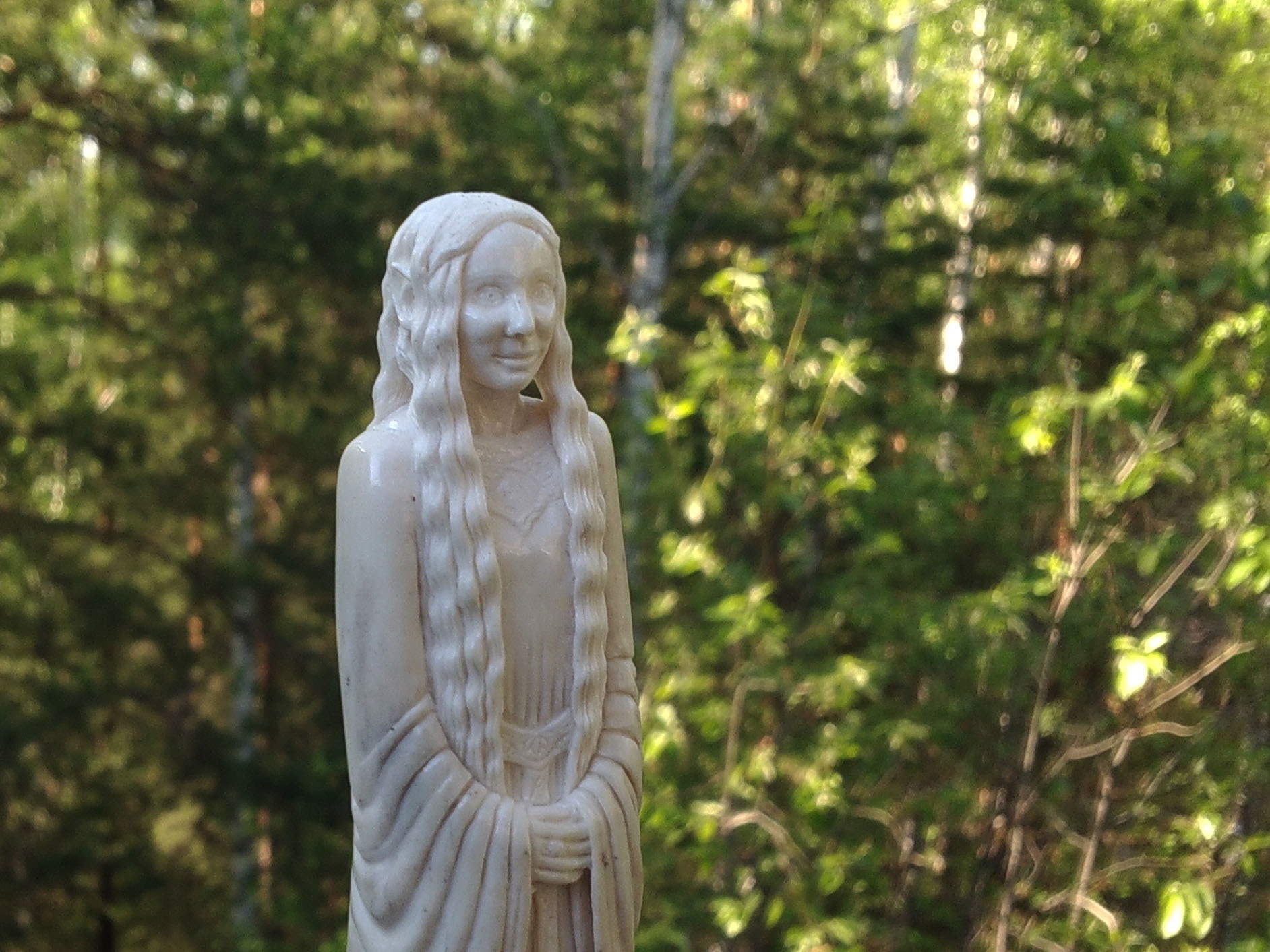 Galadriel from the horn of an elk! - My, Bone carving, Needlework with process, Galadriel, Lord of the Rings, Handmade, With your own hands, Video, Longpost