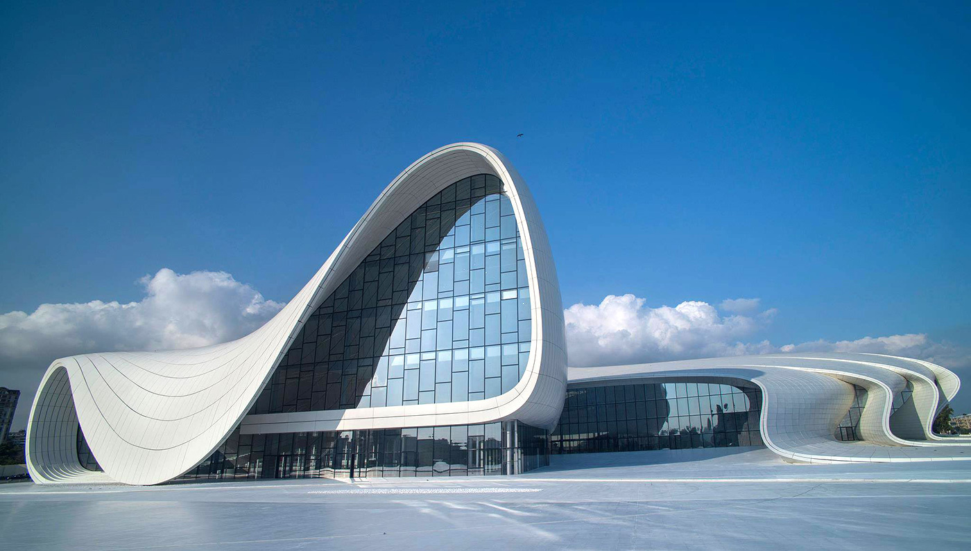 Cultural Center. Heydar Aliyev - Azerbaijan, Baku, Cultural Center, Minimalism, Architecture, Zaha Hadid, Longpost