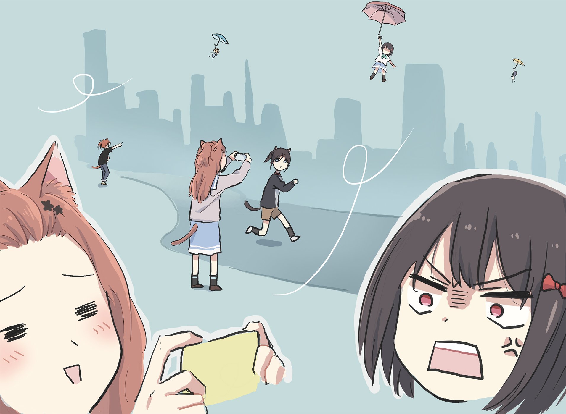 Daily life with a cat girl 4 - Anime, Anime art, Lyytoaoitori, Nozomi Kasaki, Mizore Yoroizuka, Neko, Animal ears, Comics, , Hibike! Euphonium, Yoshikawa yuuko, Natsuki Nakagawa, Liz and the Blue Bird, Longpost, Kousaka reina, Kumiko oumae, Asuka Tanaka, Nakaseko kaori, Ririka Kenzaki, Kanade Hisaishi