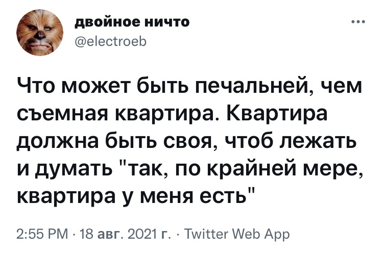 Самоуспокоение - Юмор, Скриншот, Twitter, Квартира