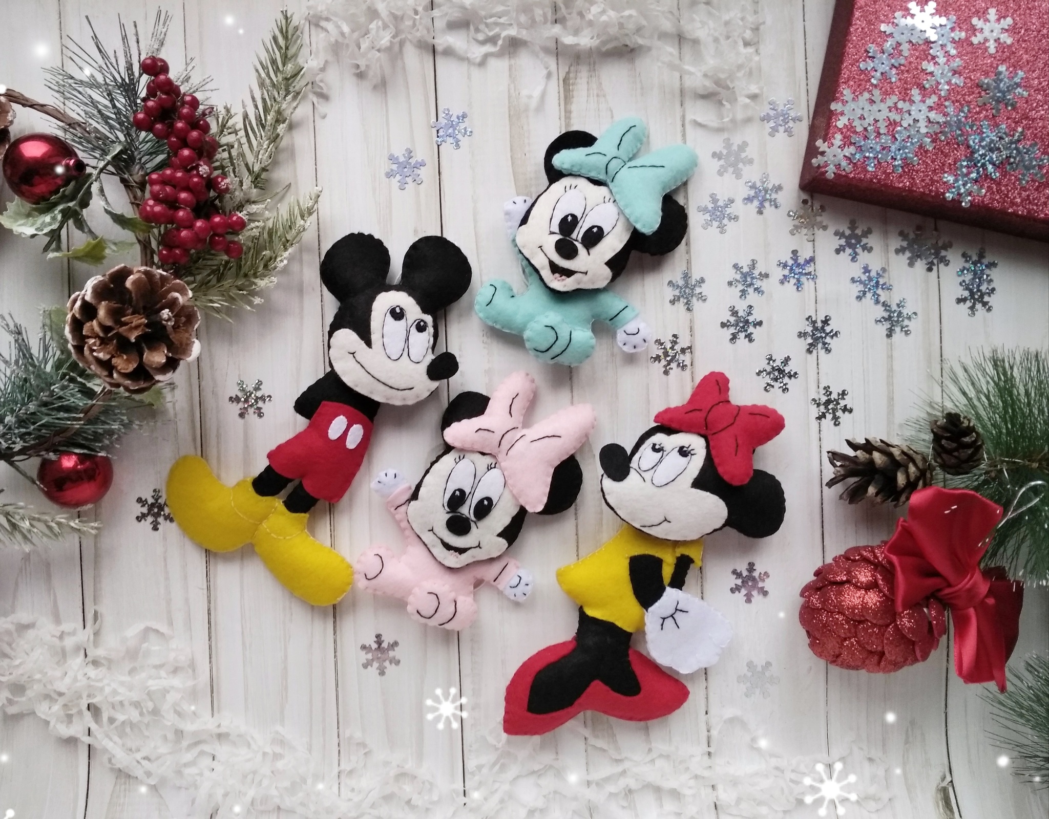 Mickey - My, Needlework without process, Mouse, Cartoons, Mickey Mouse, Minnie Mouse, Handmade, Sewing, Christmas trees, , Christmas decorations