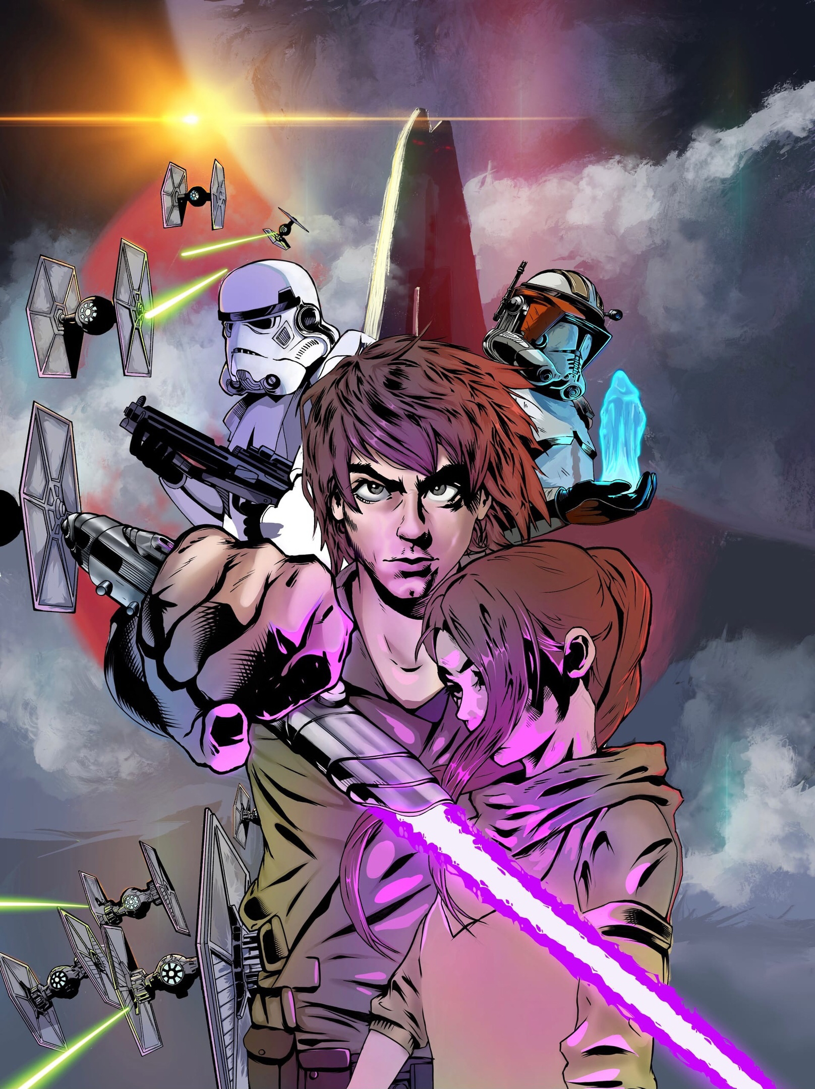 First cover version - My, Star Wars, Fan art, Art, Digital drawing, Comics, League of Artists, Artist