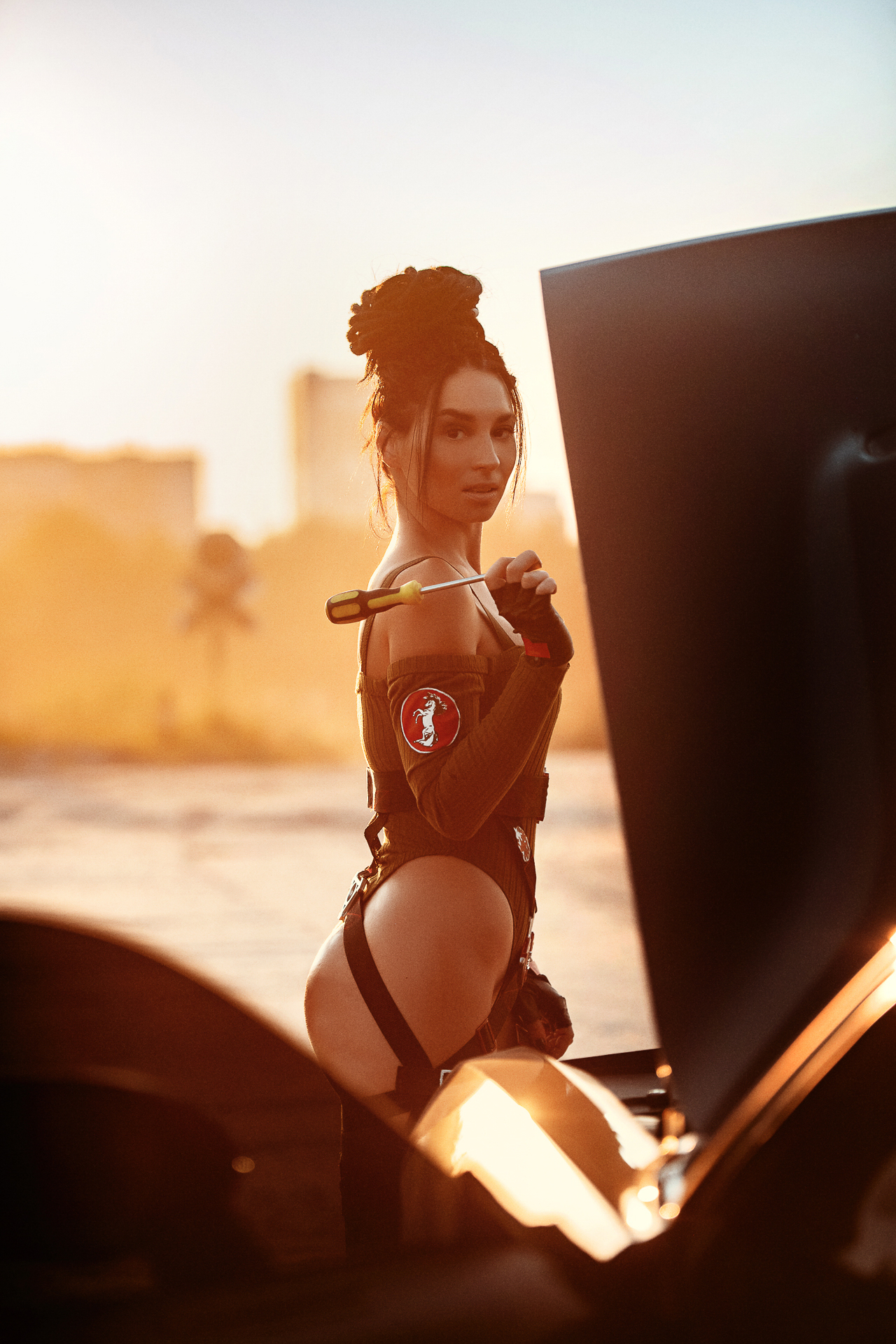 My cosplay on Panam Palmer. Fanservice version - NSFW, My, Cyberpunk 2077, Cosplay, Games, Gamers, Friday tag is mine, Longpost, Professional shooting